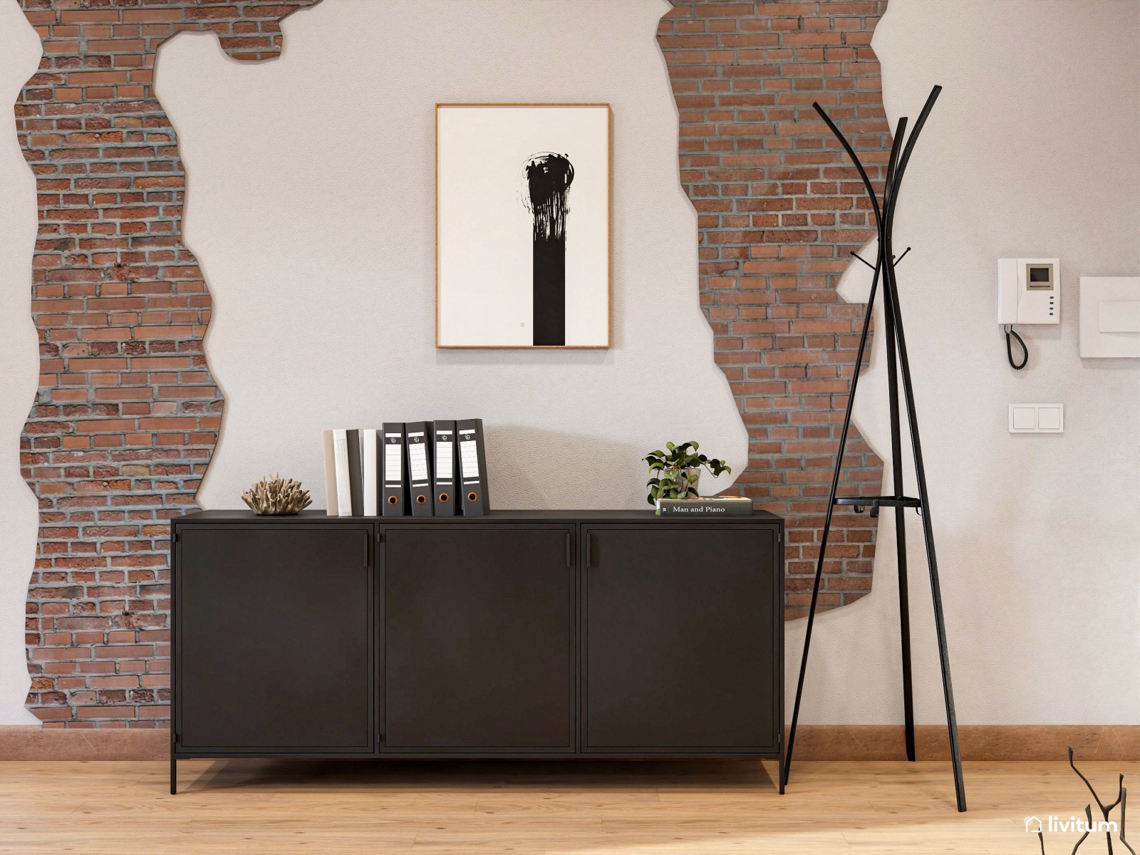  Oficina moderna e industrial en ambiente apacible