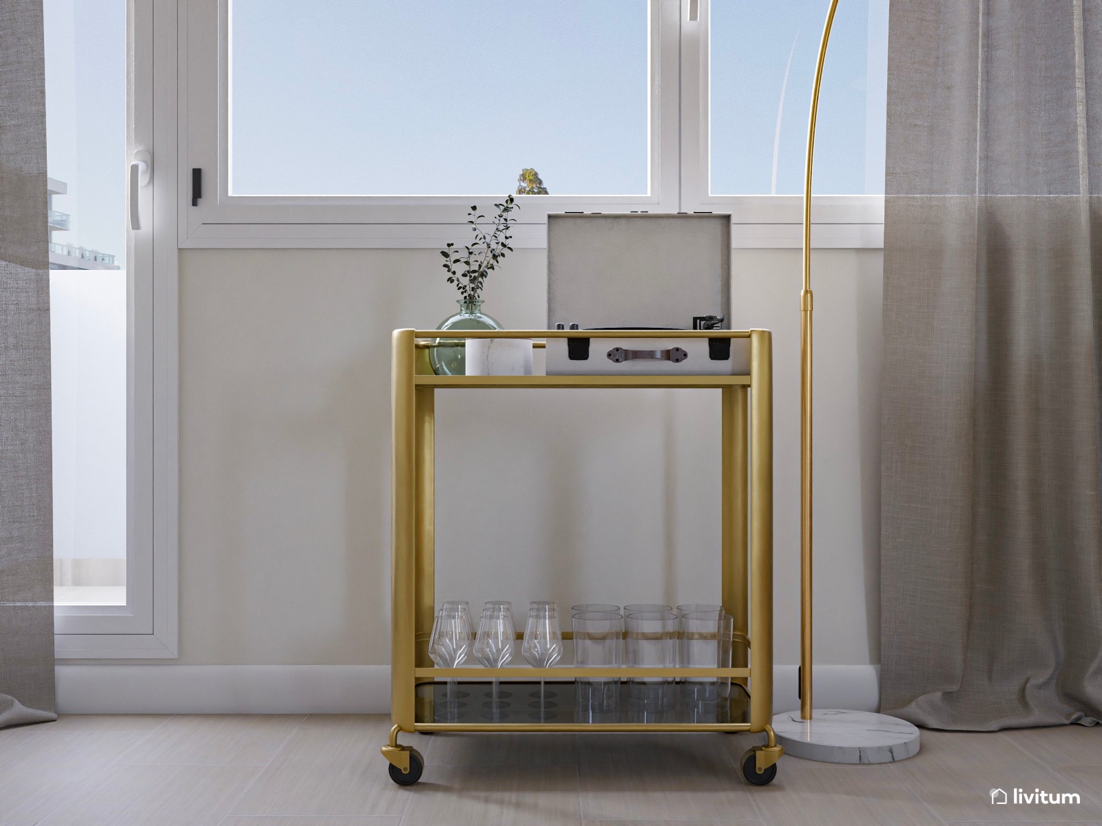 Original y colorido salón comedor de estilo ecléctico-moderno