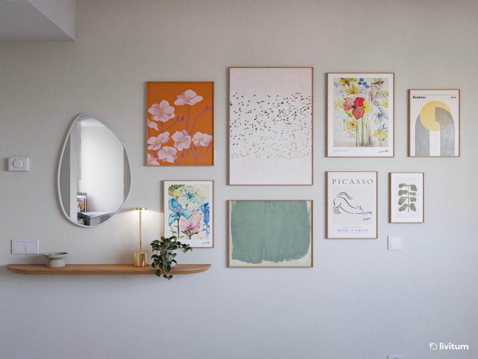 Original y colorido salón comedor de estilo ecléctico-moderno