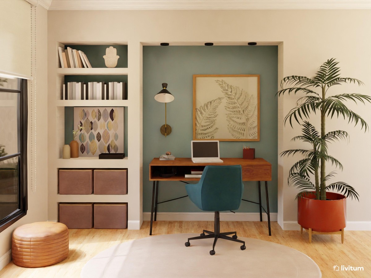 Pequeño estudio en piso de 60 m²