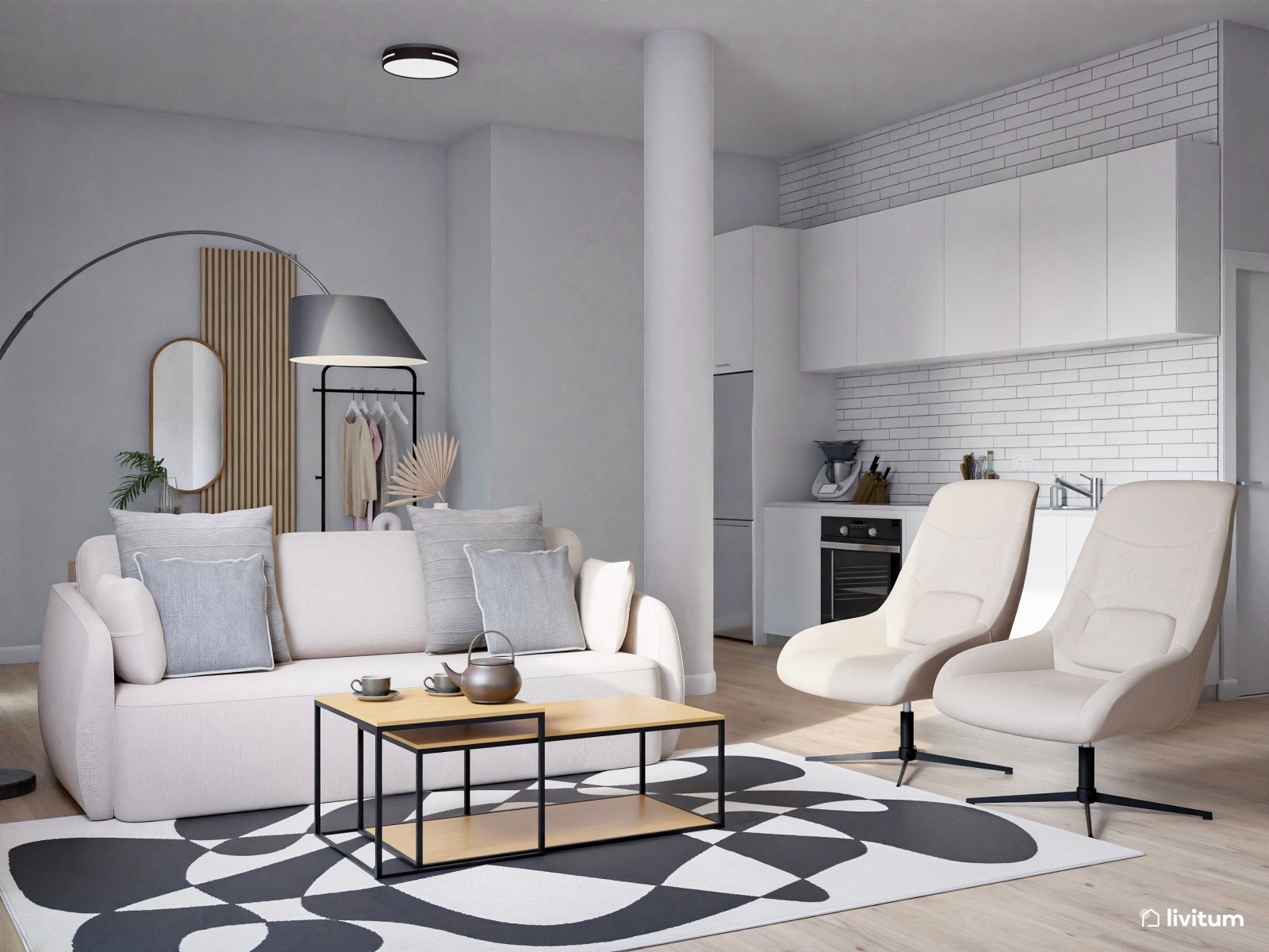 Piso turístico de diseño contemporáneo con texturas alistonadas