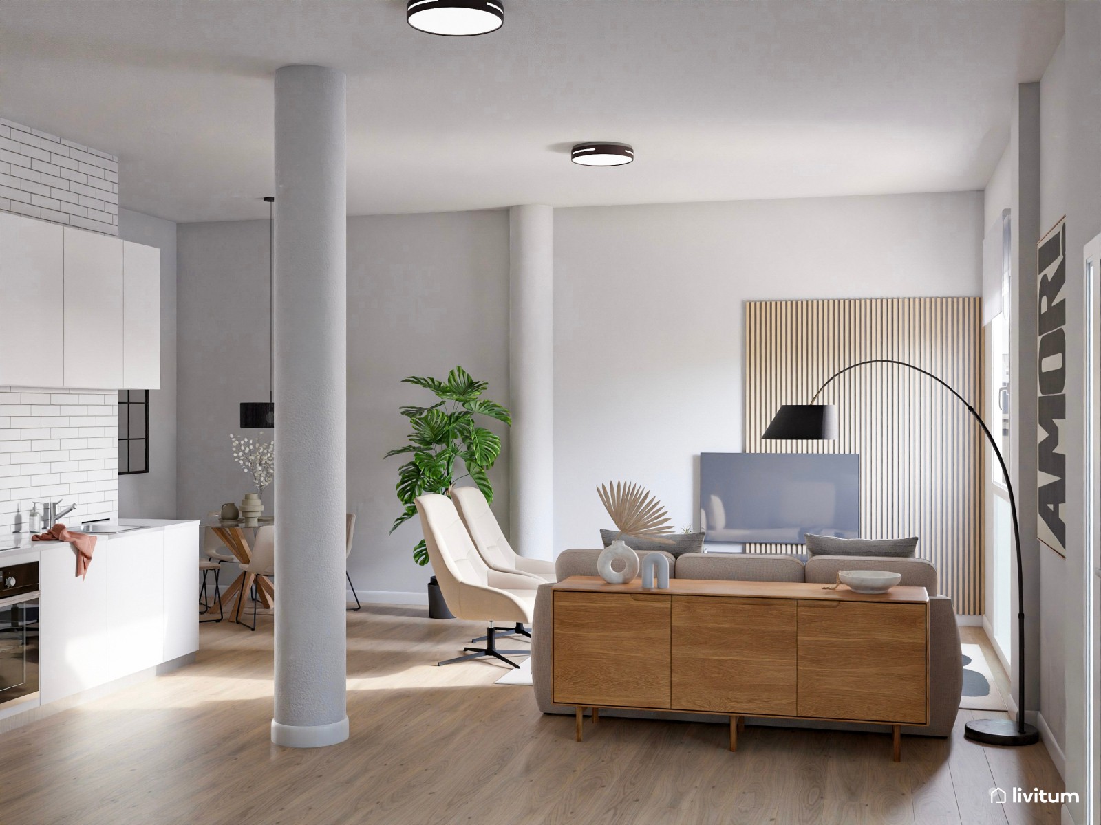 Piso turístico de diseño contemporáneo con texturas alistonadas