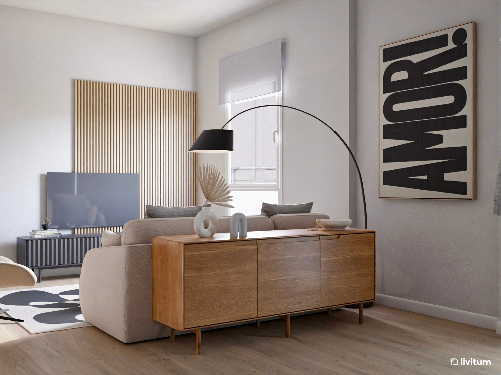 Piso turístico de diseño contemporáneo con texturas alistonadas