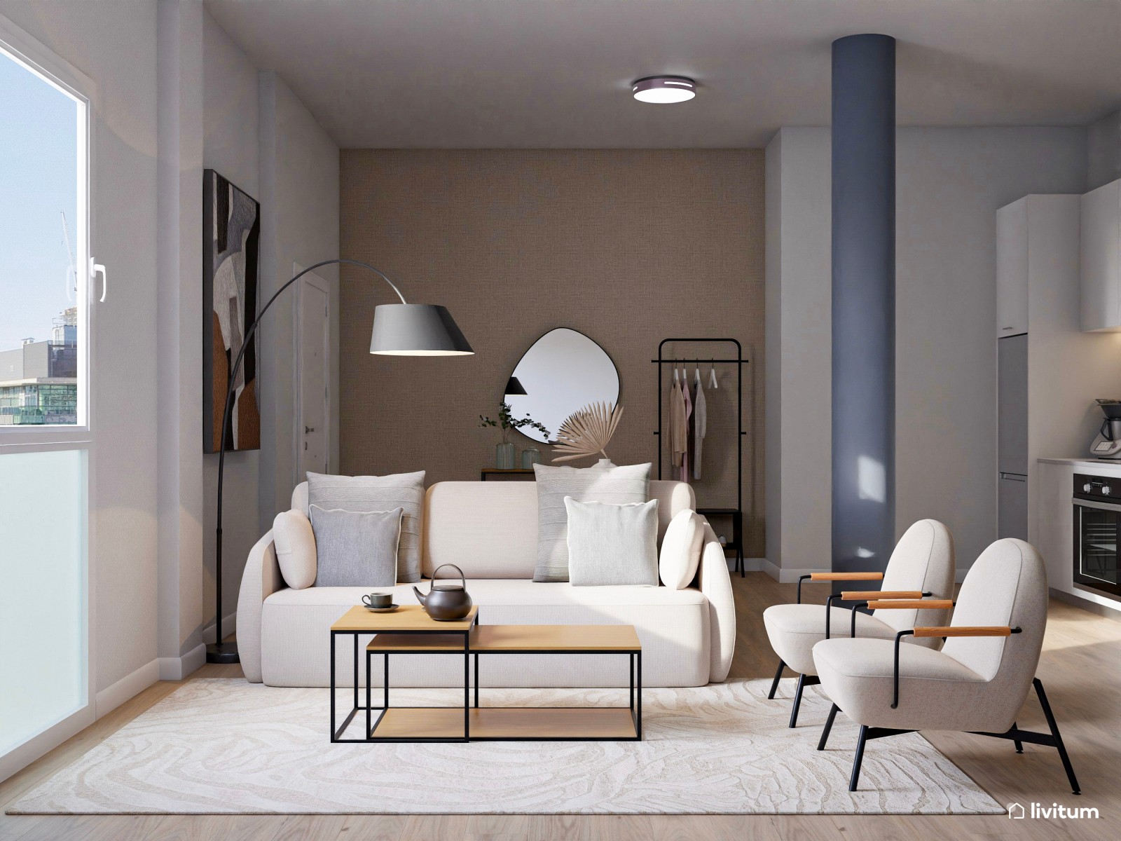 Piso turístico de diseño contemporáneo con texturas alistonadas