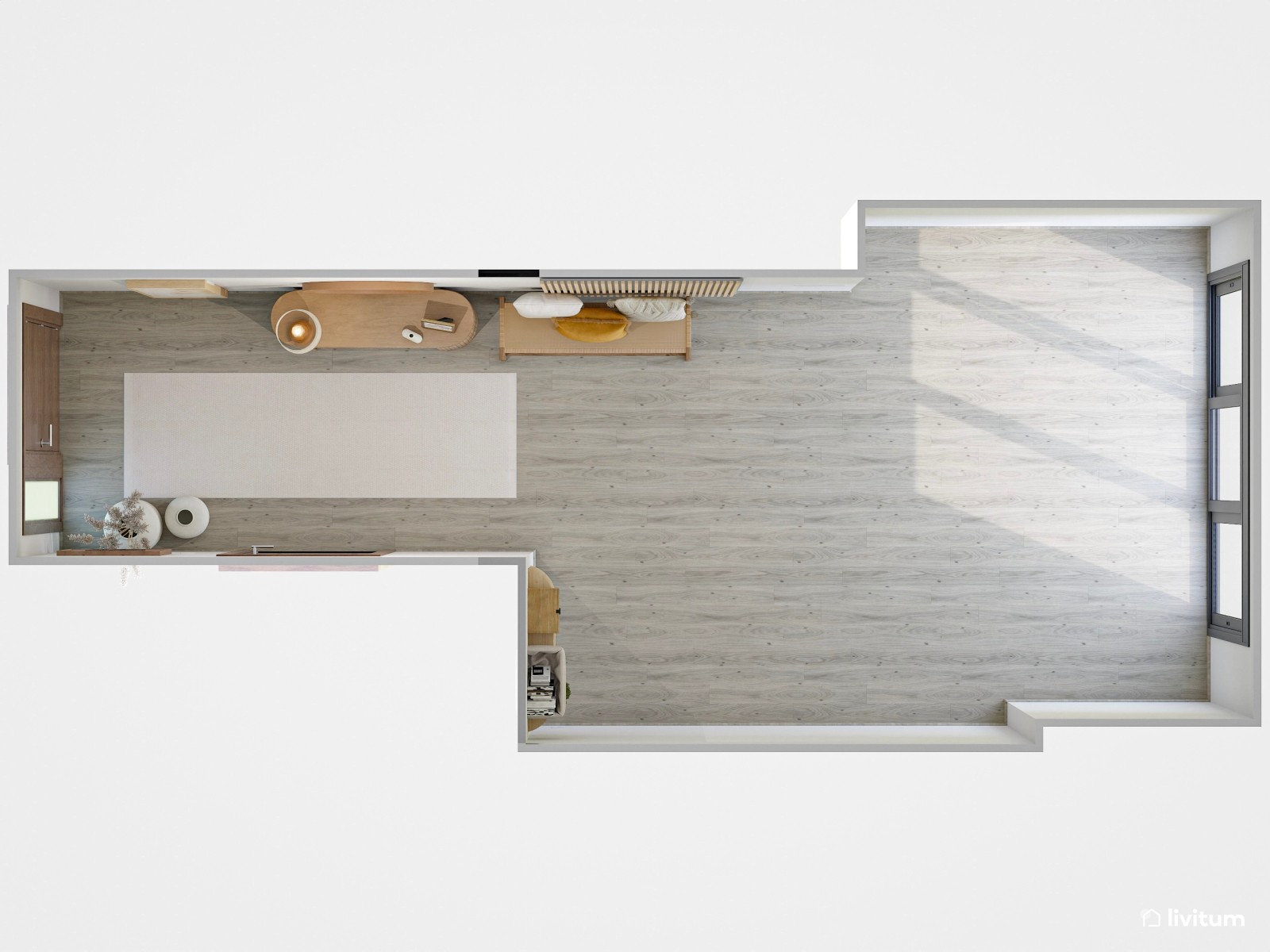 Recibidor elegante con muebles de madera y detalles artísticos