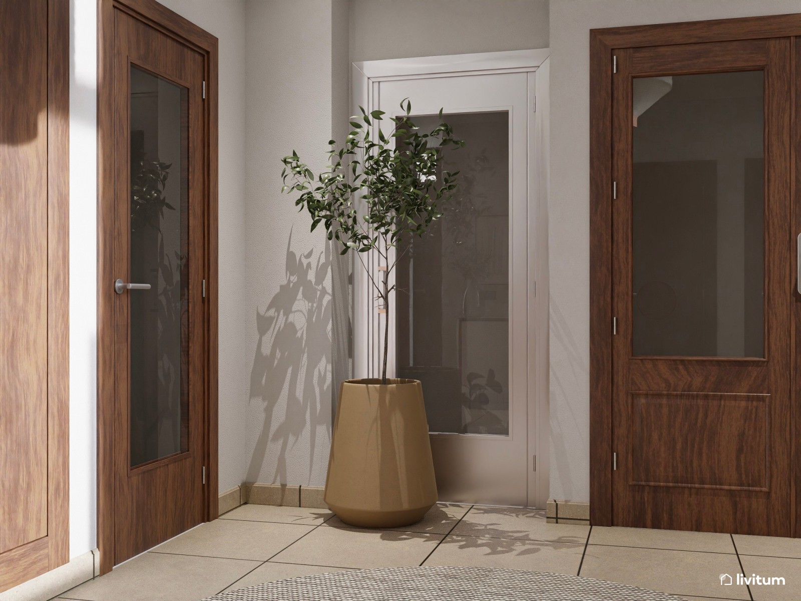 Recibidor grande en madera con muchos detalles que sorprenden