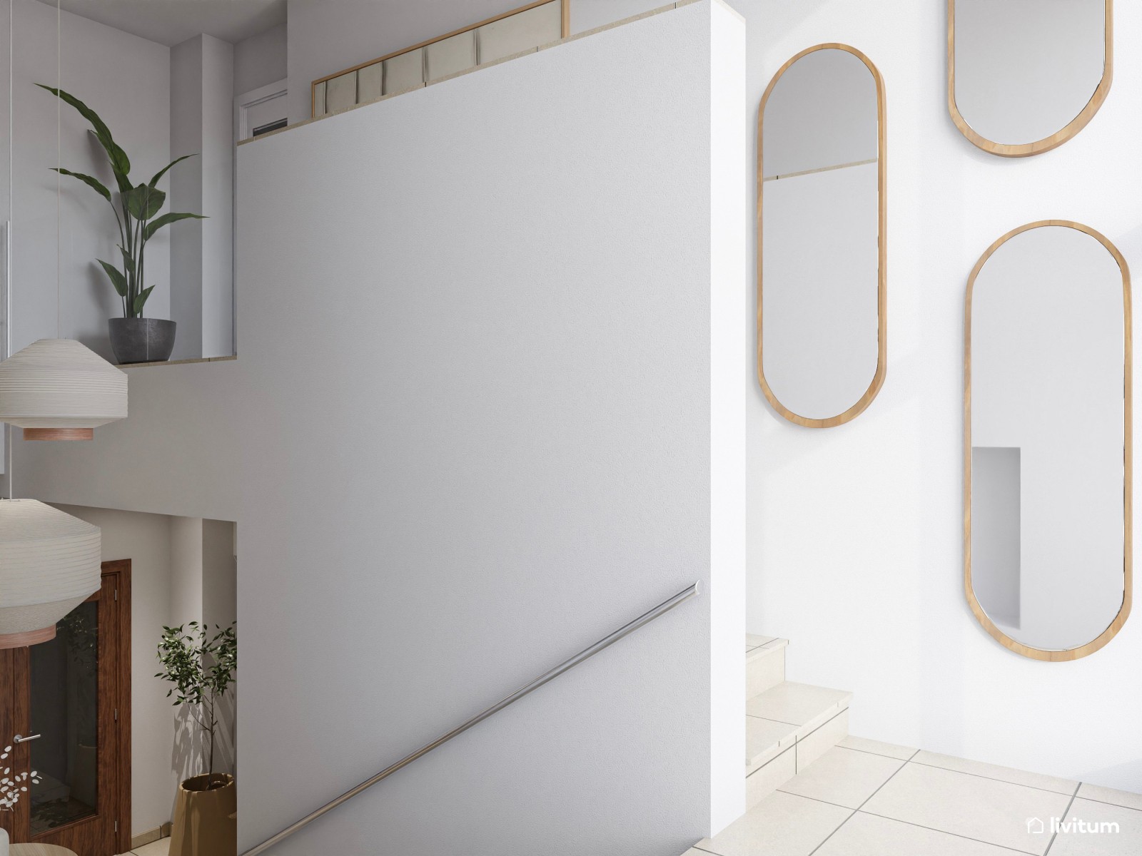 Recibidor grande en madera con muchos detalles que sorprenden