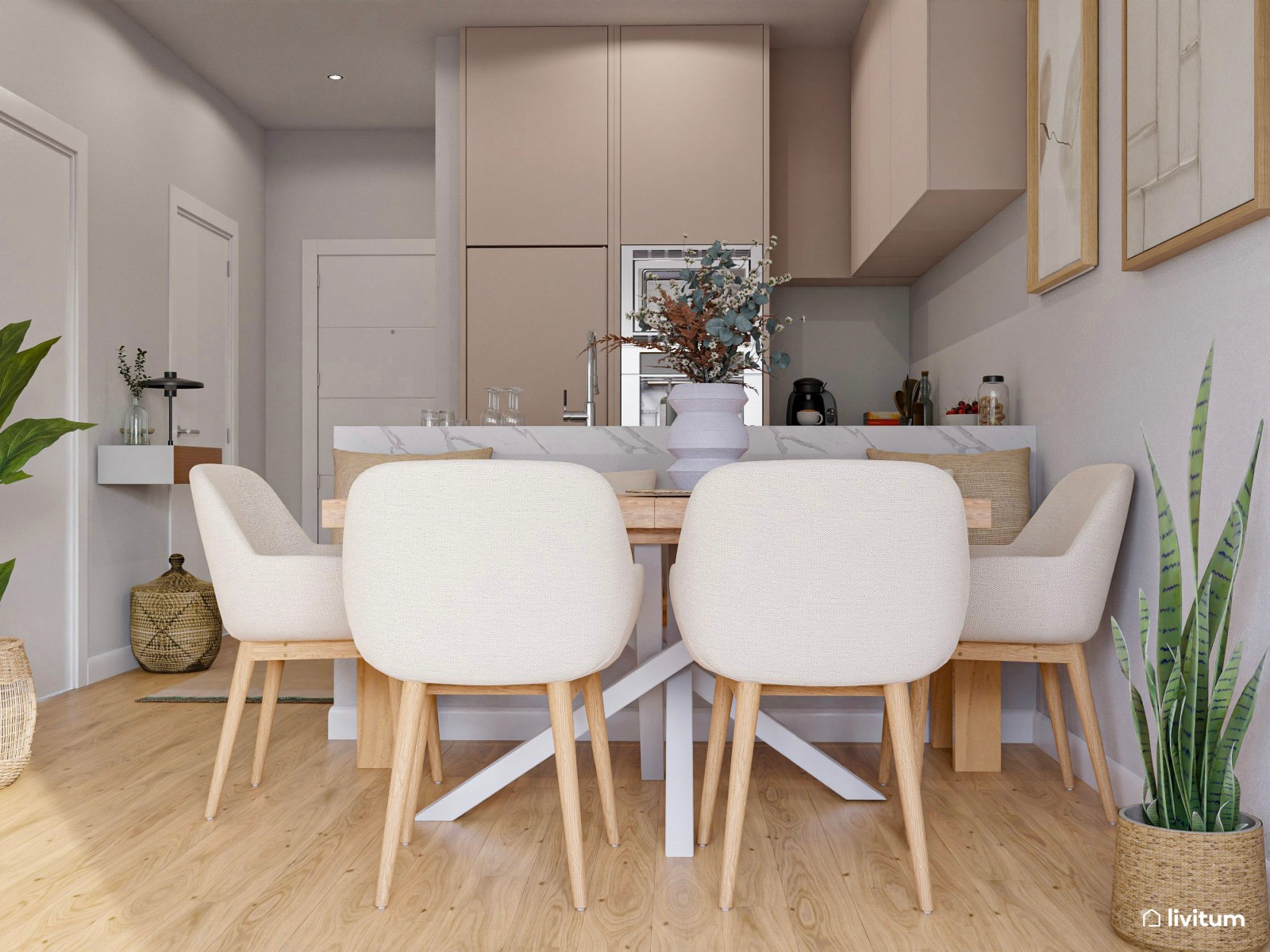 Salón alargado de líneas modernas y efecto envolvente