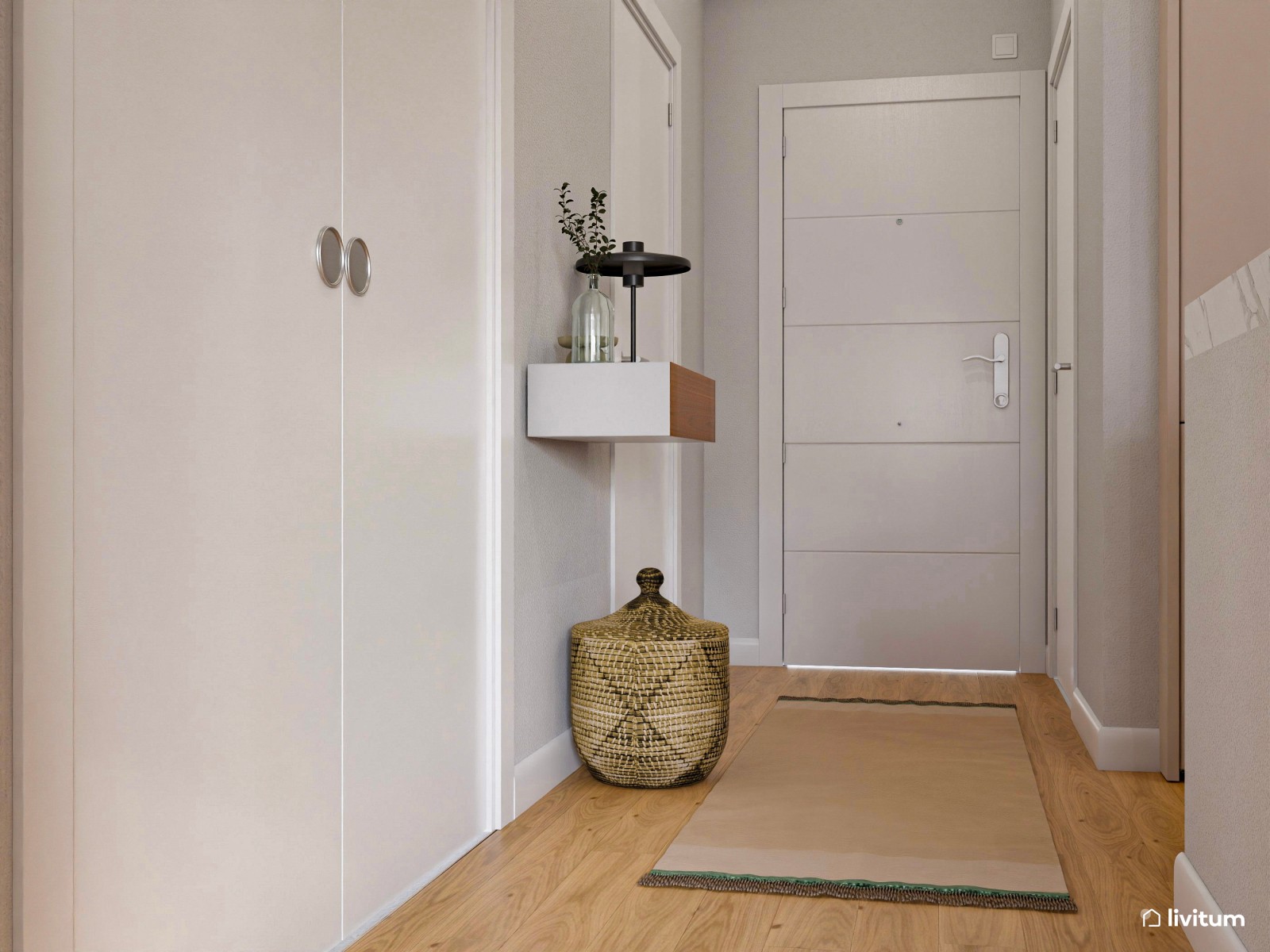 Salón alargado de líneas modernas y efecto envolvente