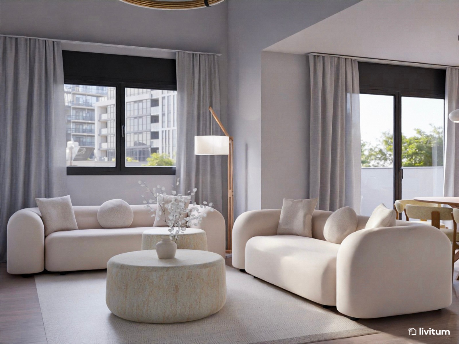 Salón comedor con atrevidos muebles bold y detalles en verde