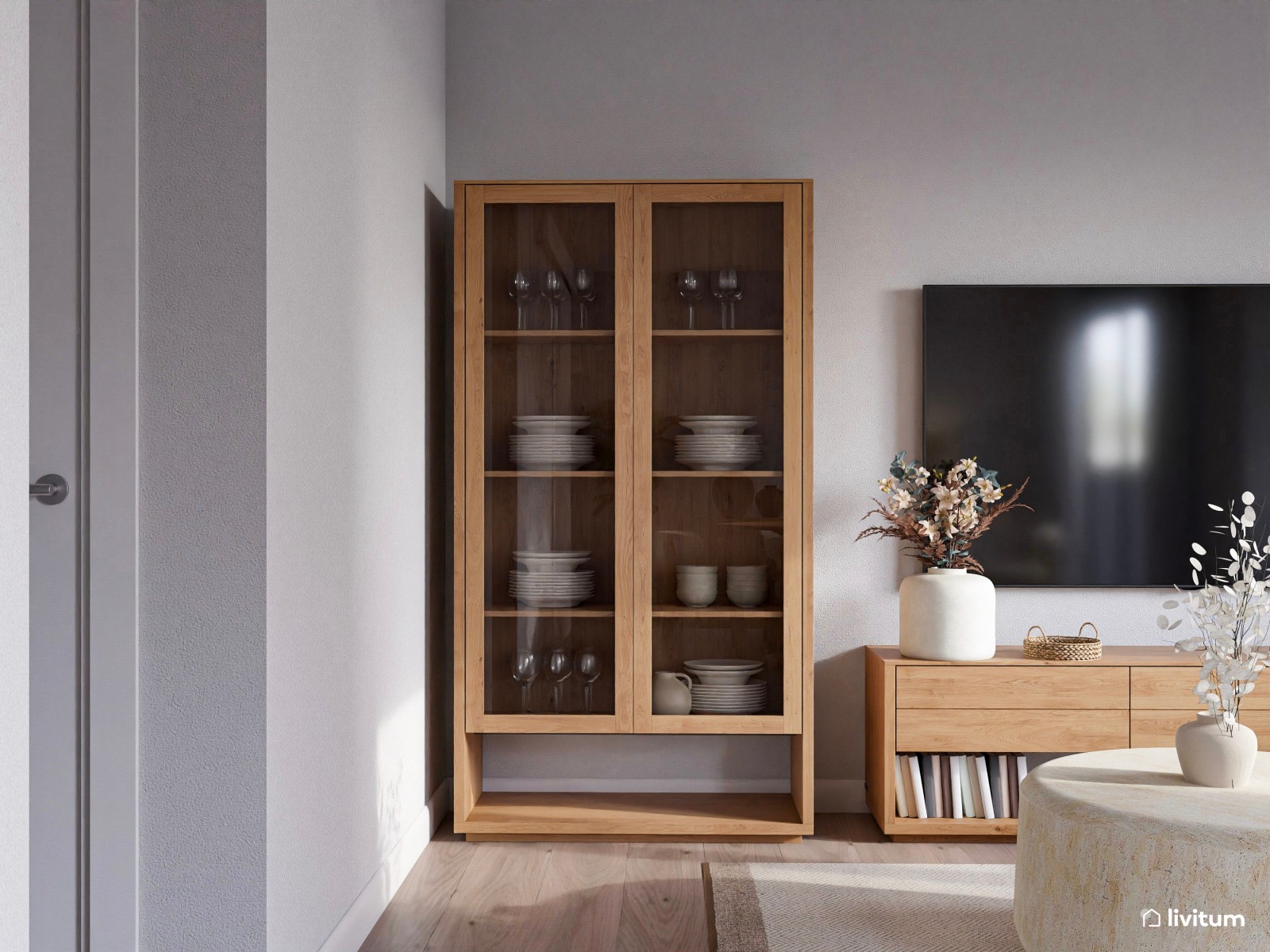 Salón comedor con atrevidos muebles bold y detalles en verde