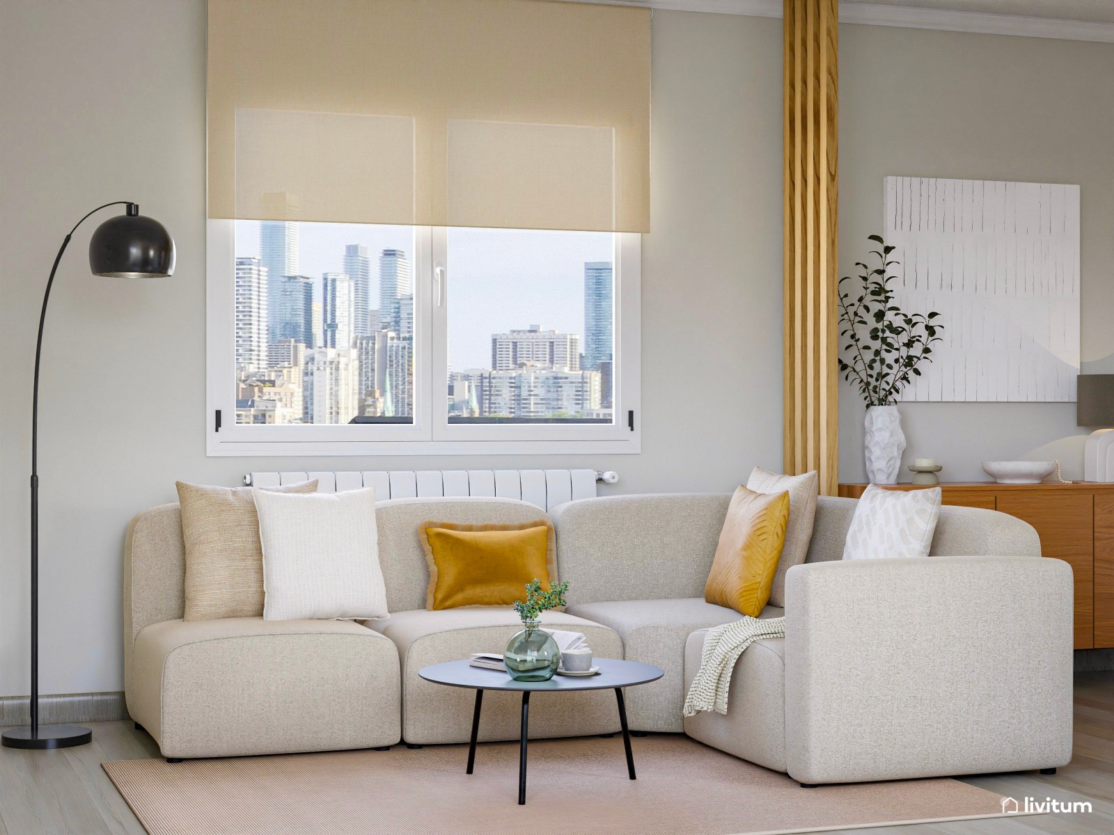 Salón comedor con chimenea y zona de juegos