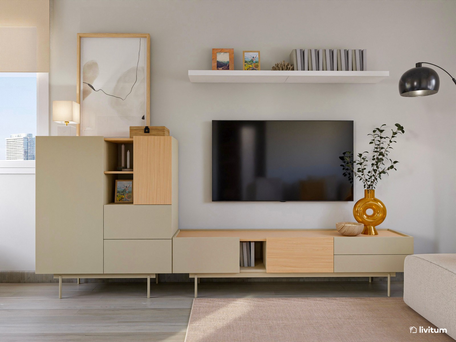 Salón comedor con chimenea y zona de juegos