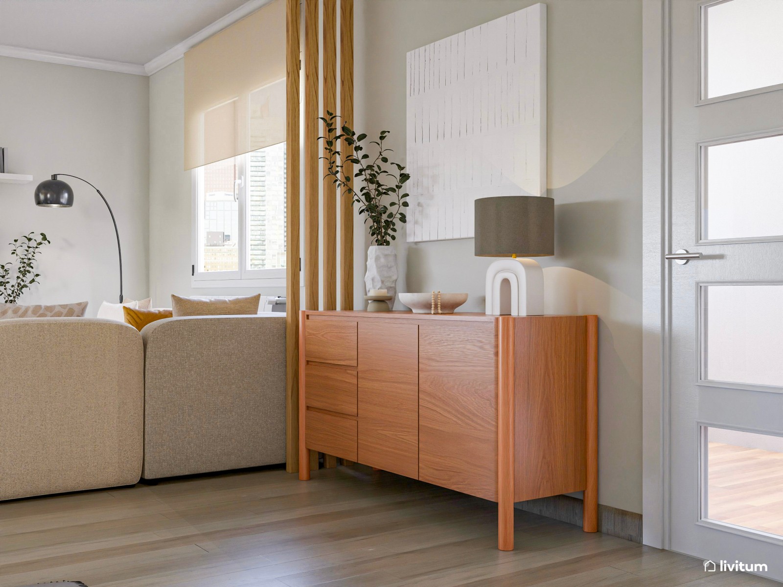 Salón comedor con chimenea y zona de juegos