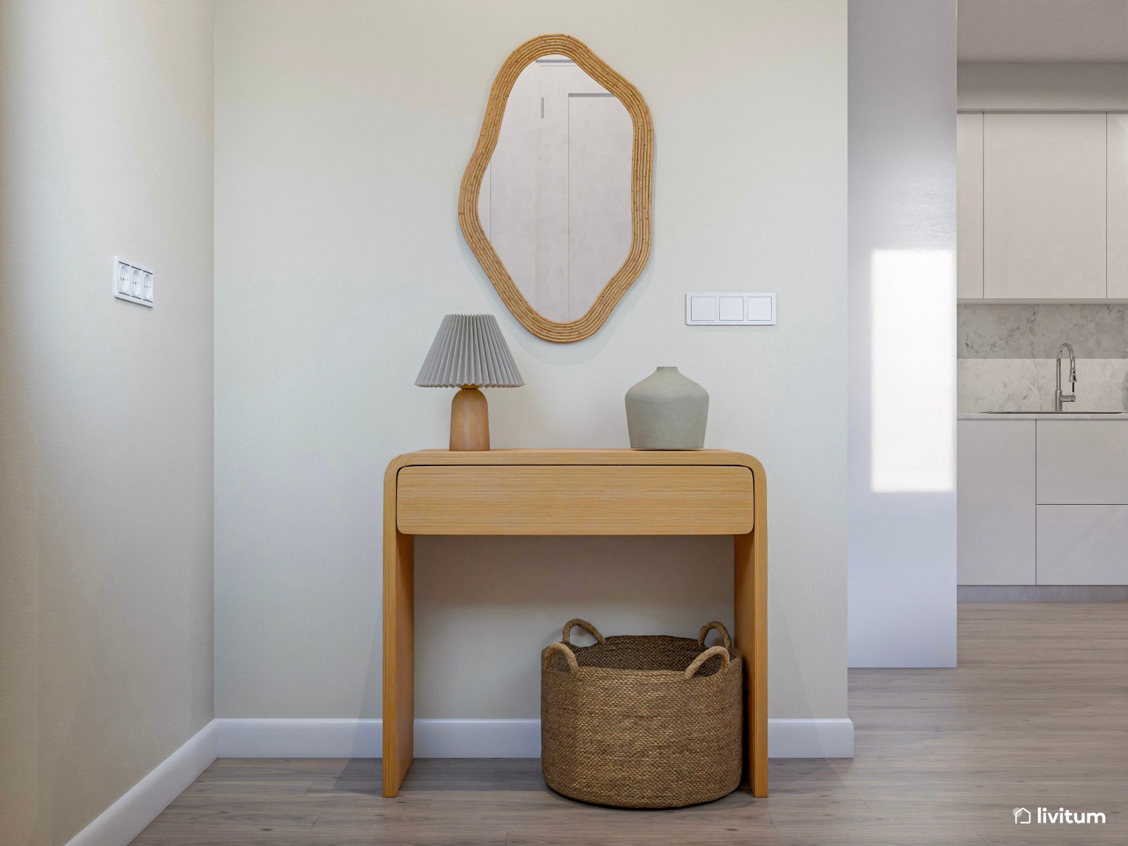 Salón comedor con cocina abierta, pequeño pero muy bien aprovechado