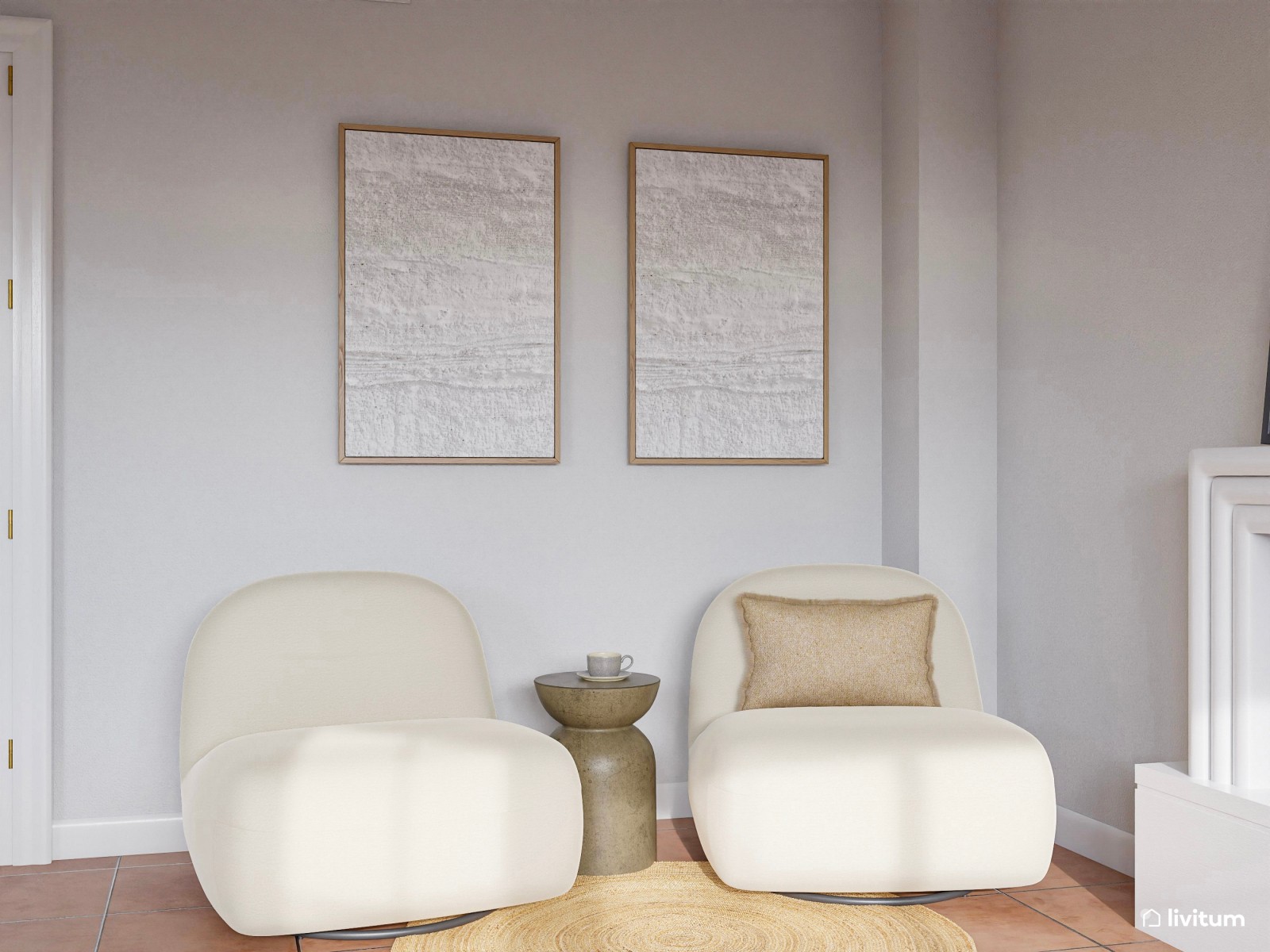 Salón comedor con listones de madera y detalles en negro
