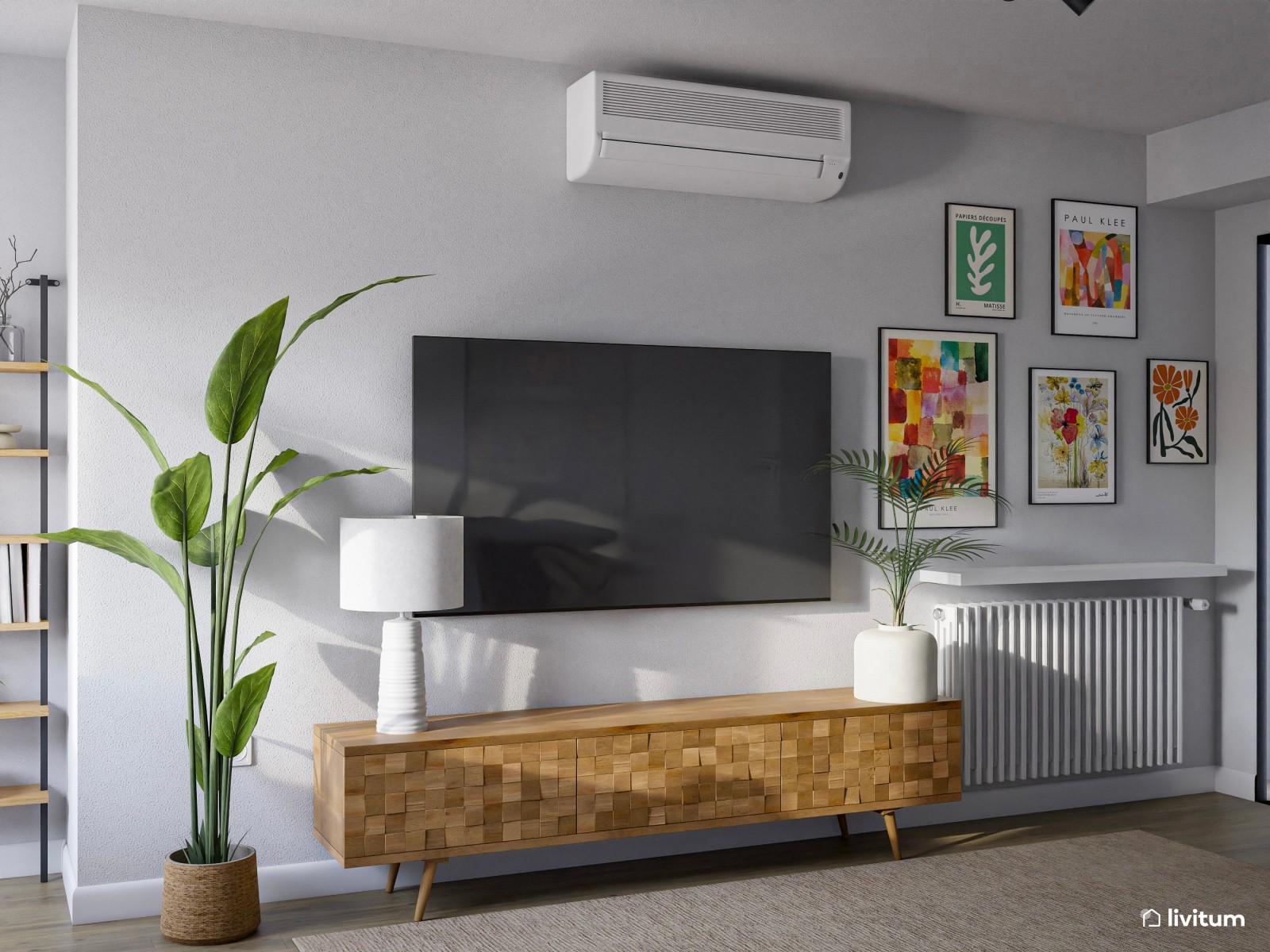 Salón comedor de 18 m² con mucho espacio de almacenaje