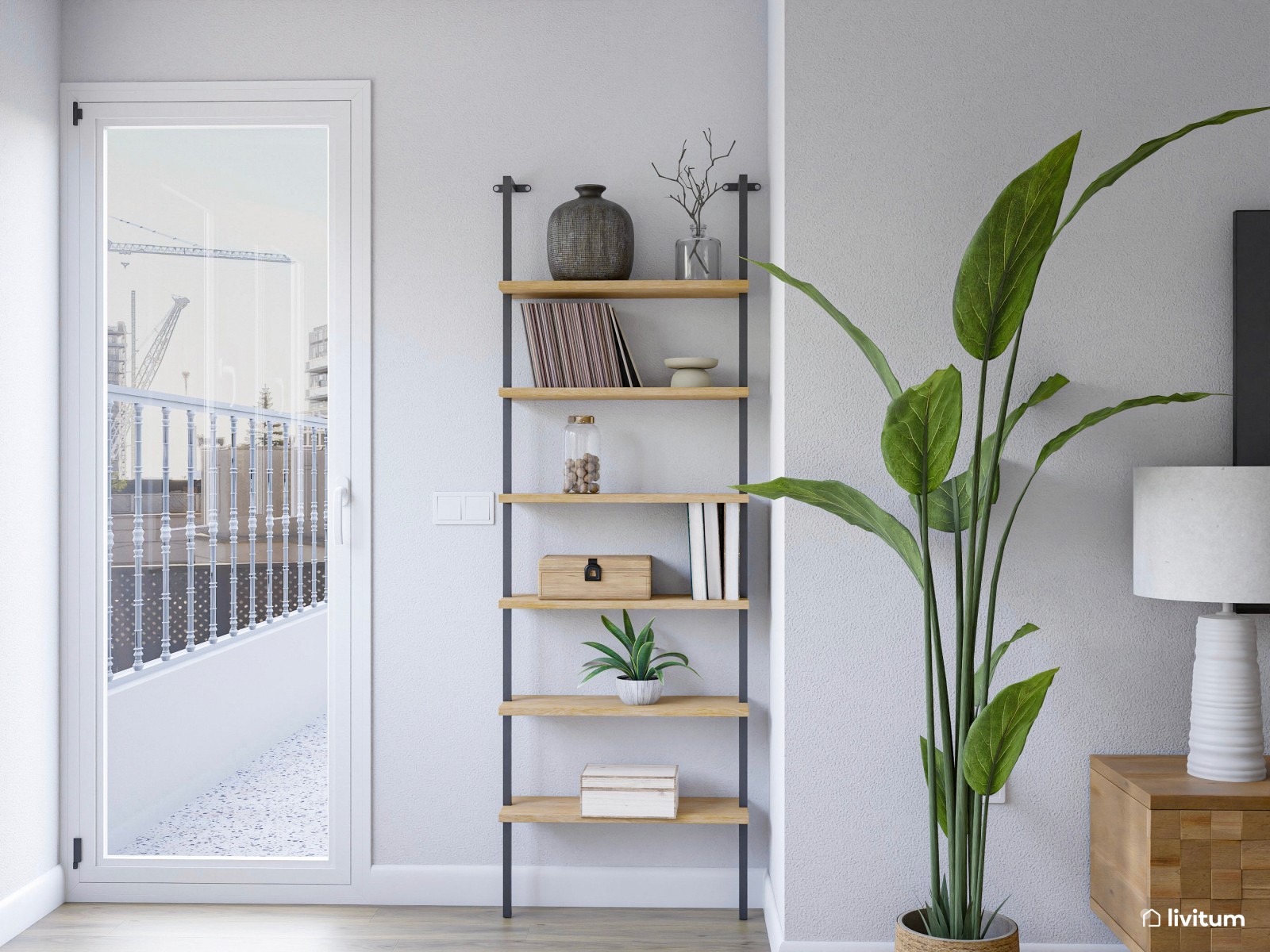 Salón comedor de 18 m² con mucho espacio de almacenaje