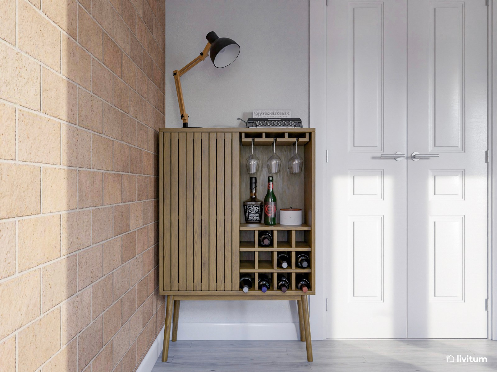 Salón comedor de 19 m² de estilo ecléctico 