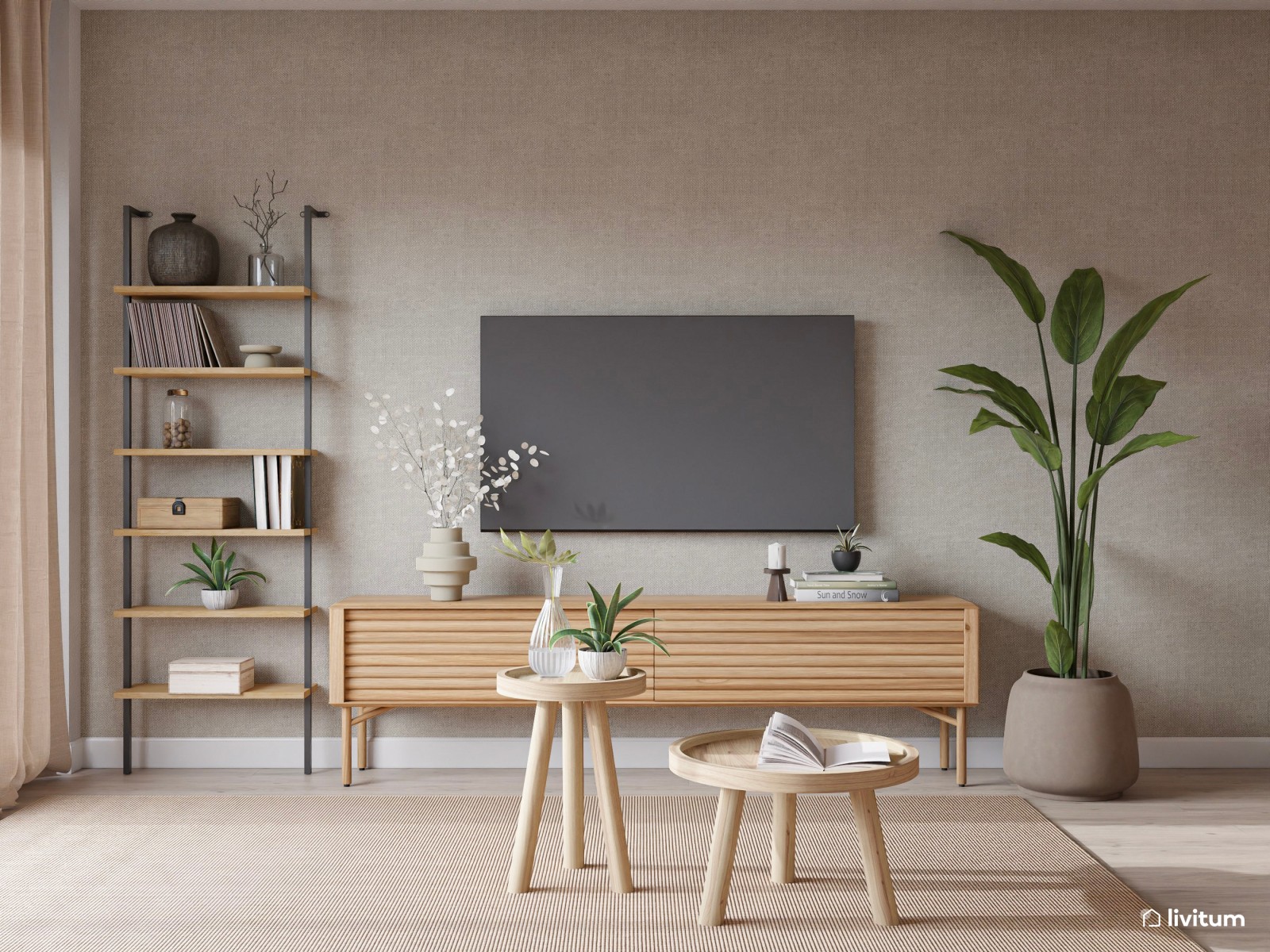  Salón comedor de diseño elegante con toques rústicos