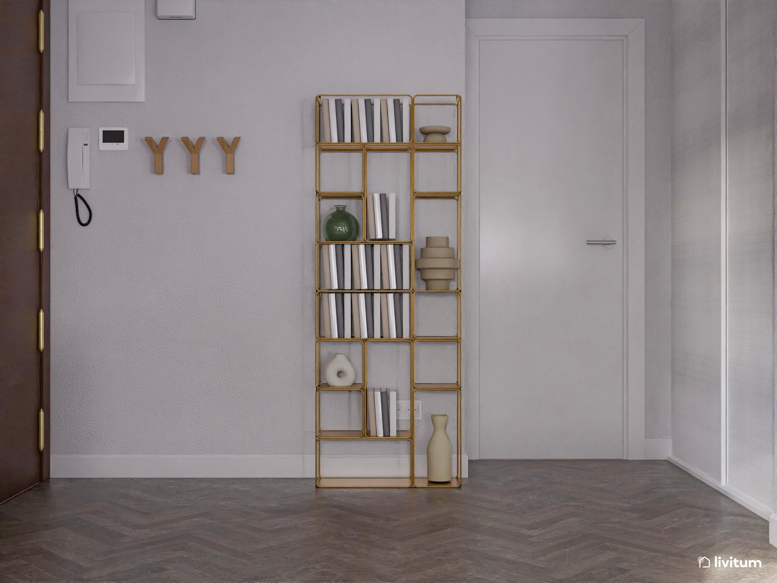Salón comedor de planta irregular decorado con divertidos colores