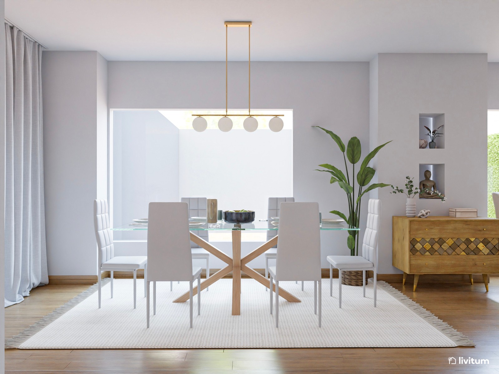 Salón comedor moderno e industrial con diferentes zonas de descanso