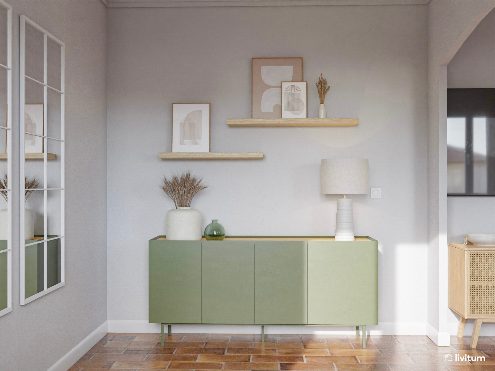 Salón comedor moderno en espacio con arquitectura singular