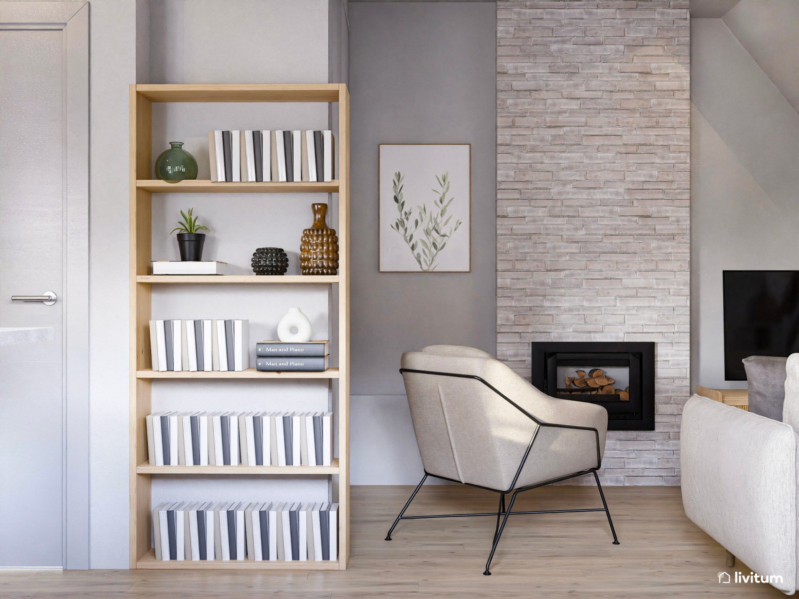Salón comedor muy pequeño coqueto, cálido y decorado en tonos claros