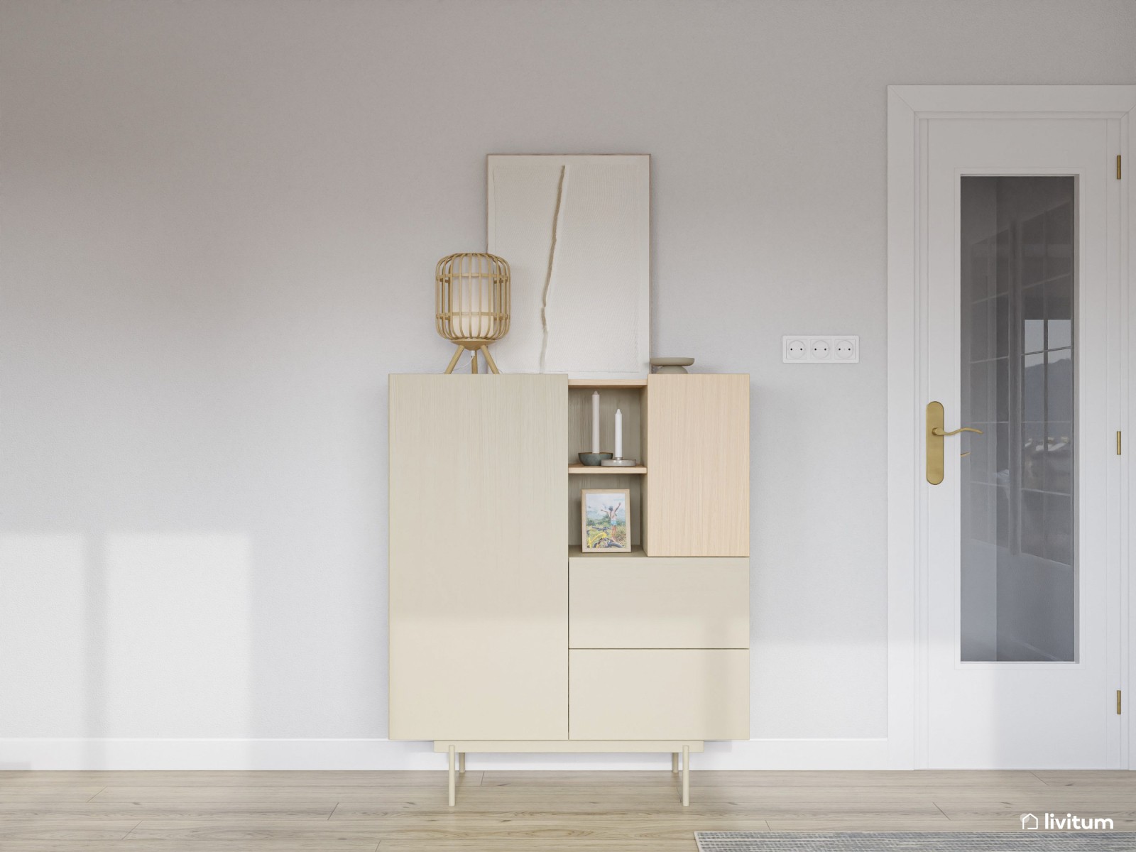 Salón comedor nórdico y moderno con luz natural 