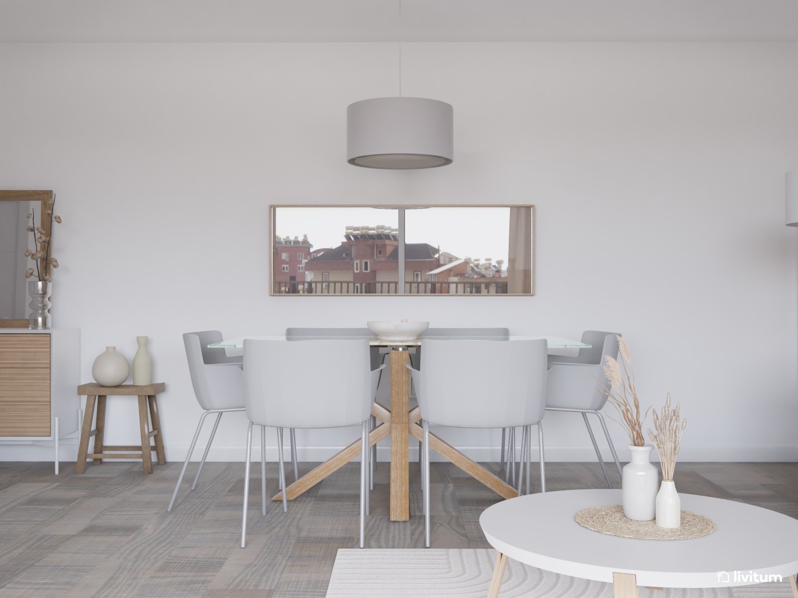 Salón comedor nórdico.