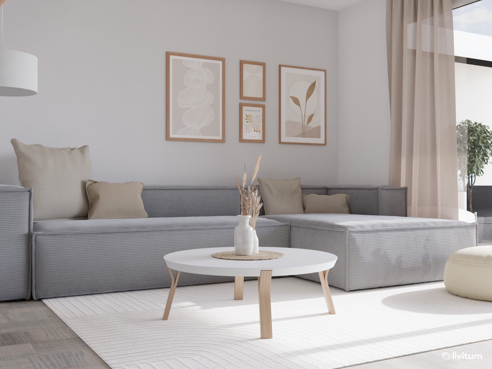 Salón comedor nórdico.