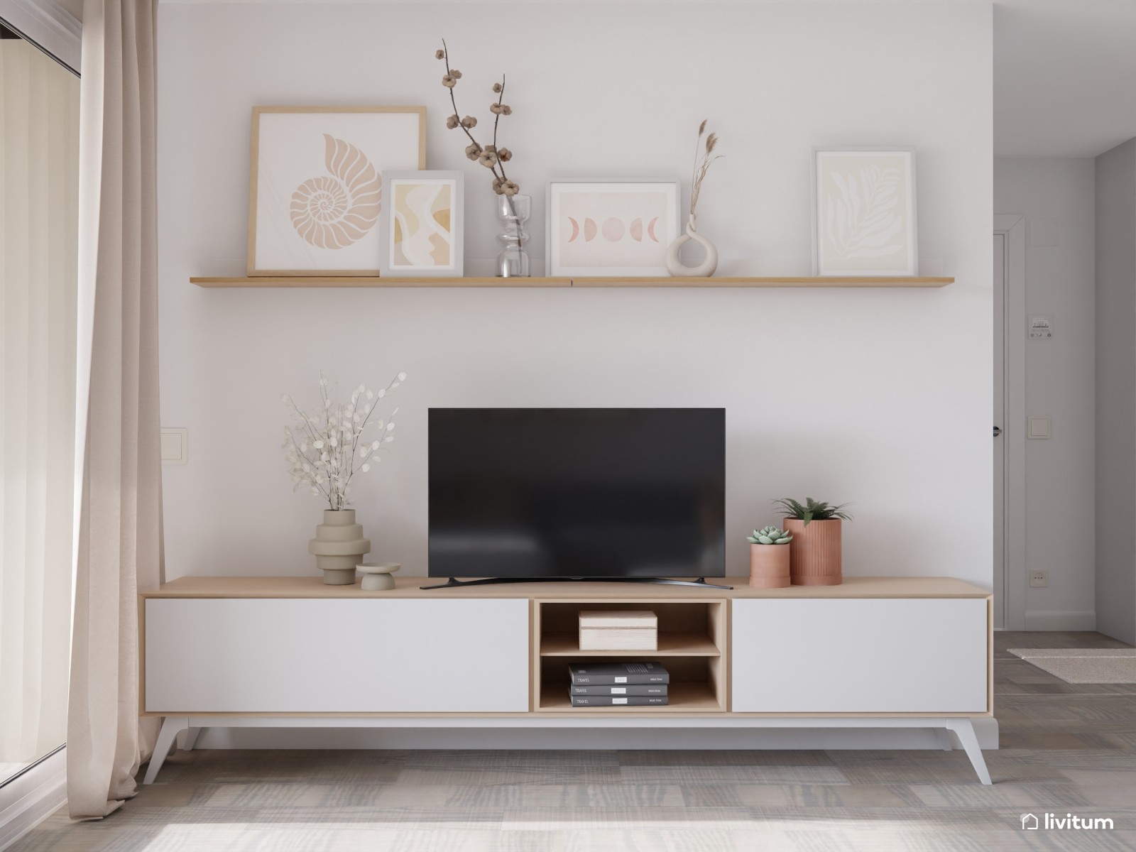 Salón comedor nórdico.