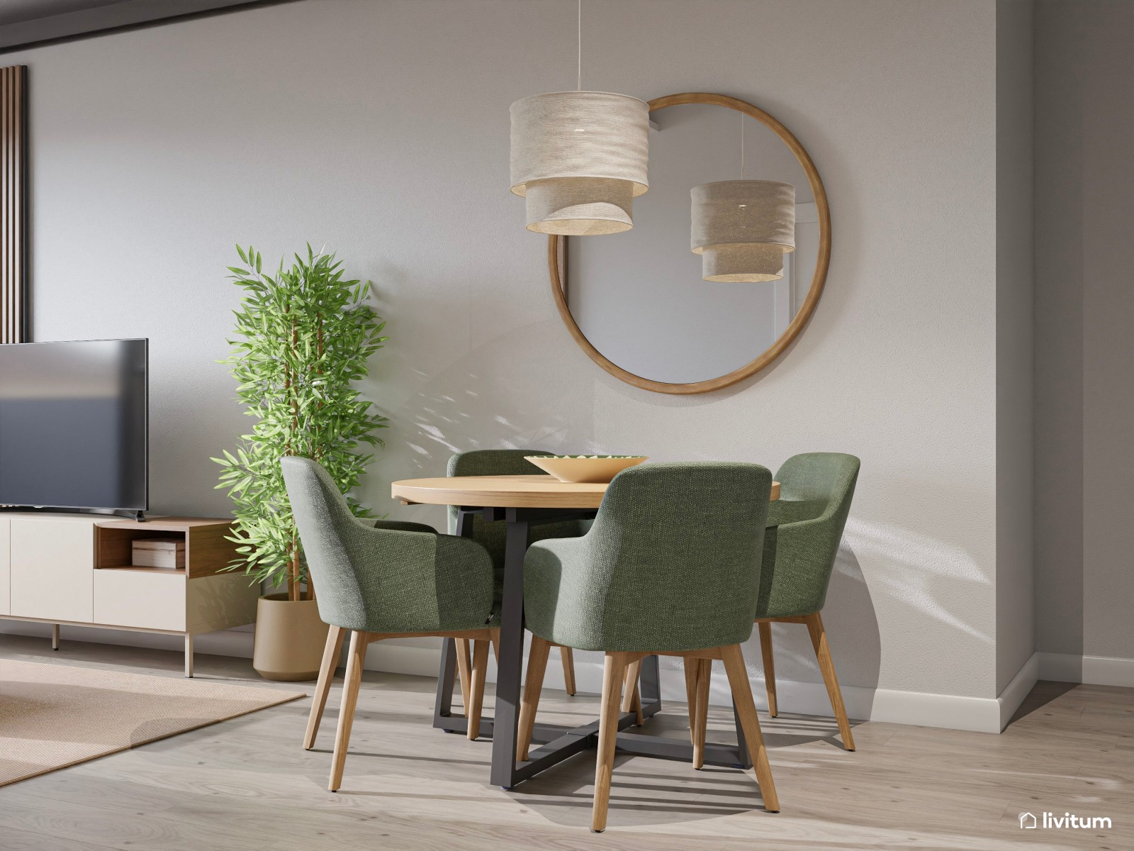 Salón comedor pequeño de estilo moderno de 20 m² 