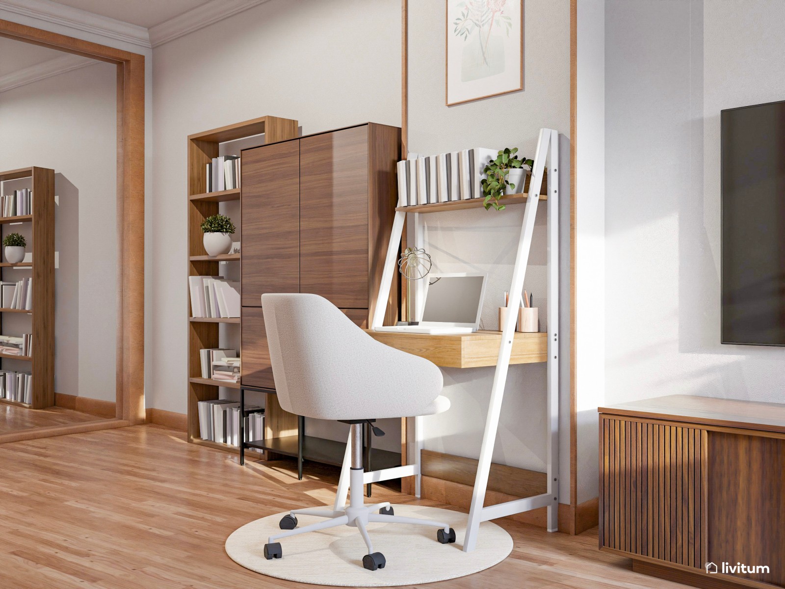 Salón comedor pequeño y en forma de triángulo