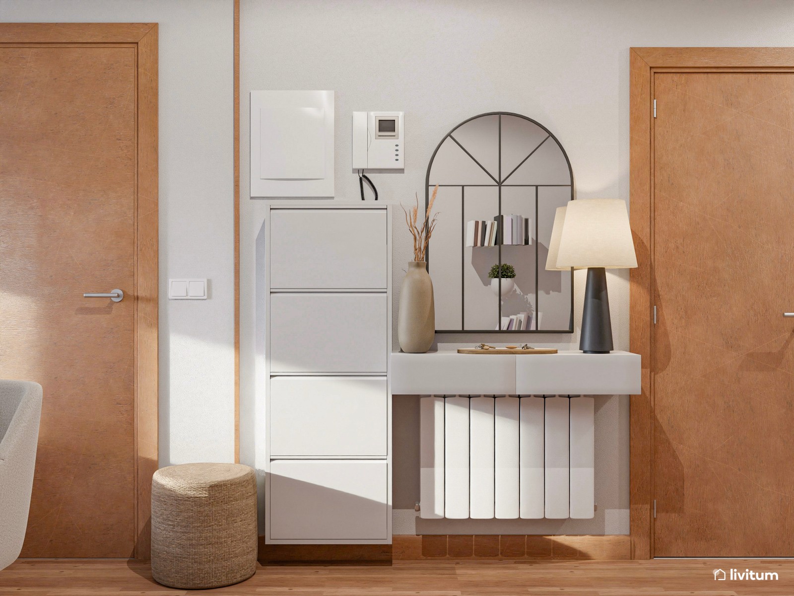 Salón comedor pequeño y en forma de triángulo