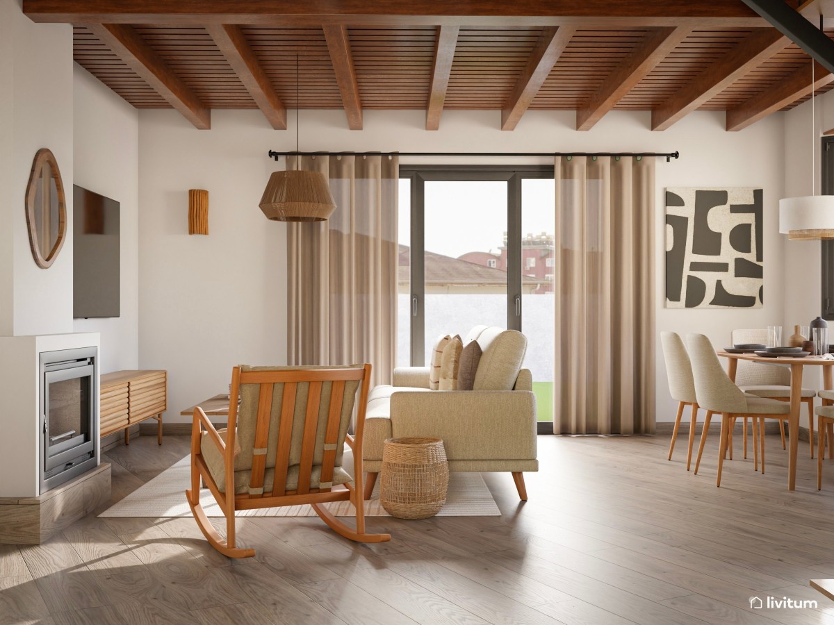 Salón comedor rústico con mucho encanto - Livitum.com