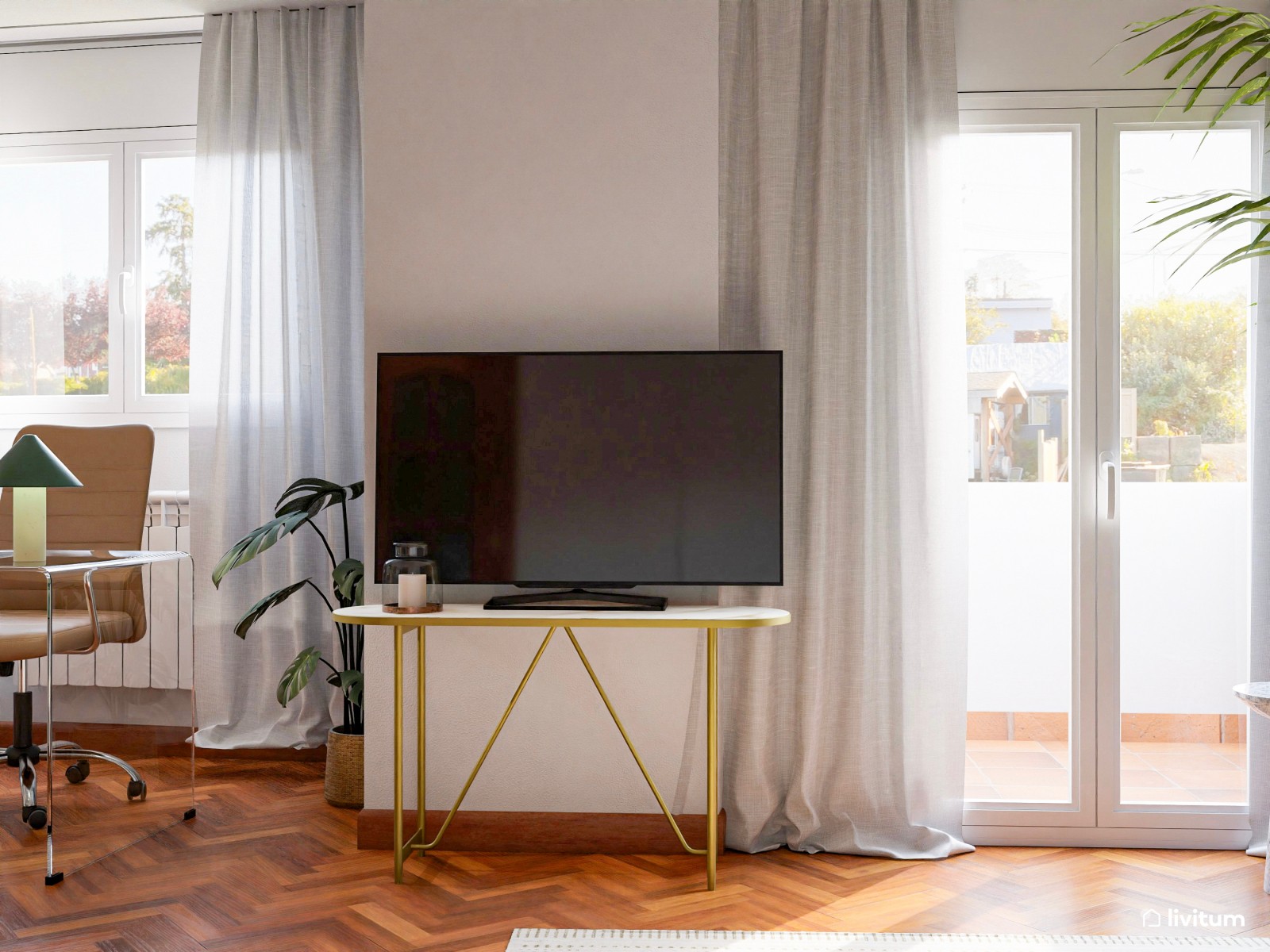 Salón comedor sofisticado con el verde como protagonista