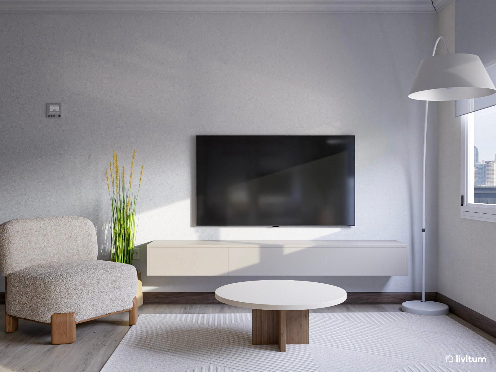 Salón con muebles curvos: suavidad y elegancia minimalista