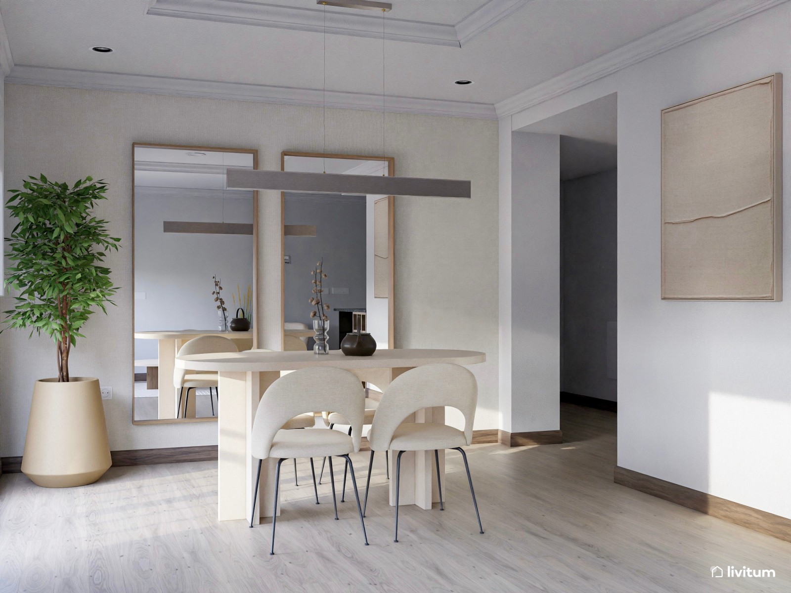 Salón con muebles curvos: suavidad y elegancia minimalista