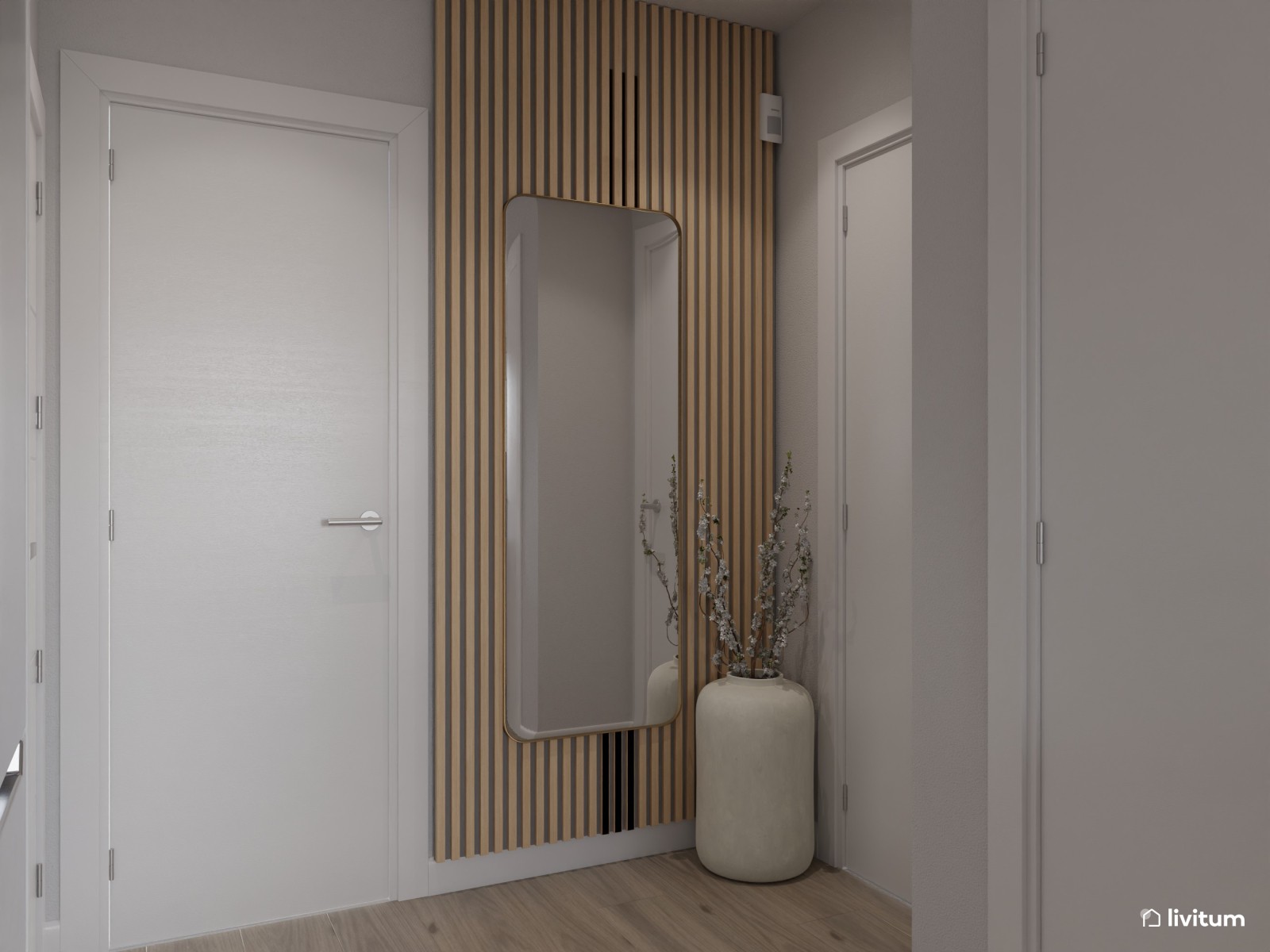 Salón contemporáneo con cocina abierta y vistas al exterior