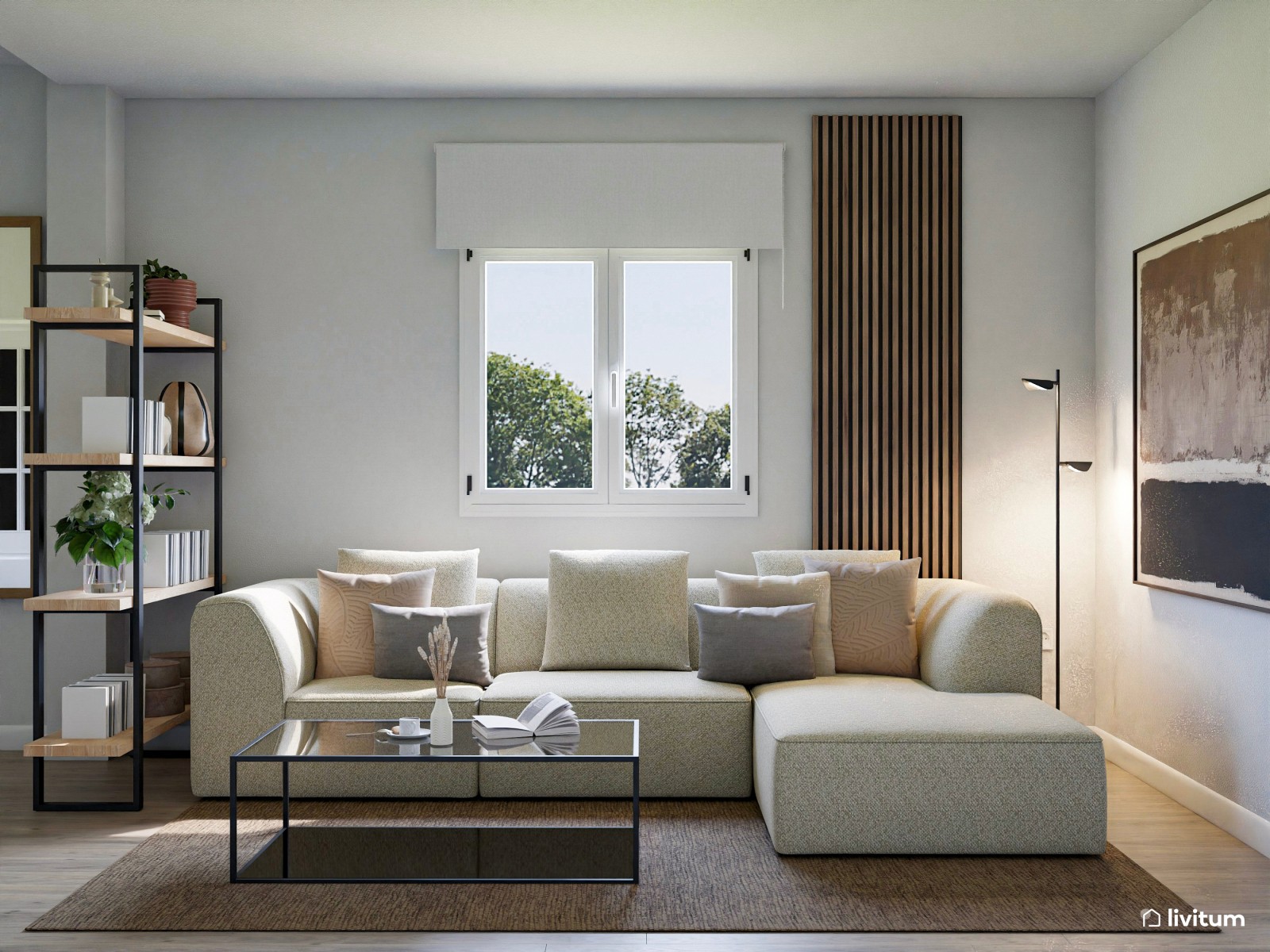 Salón de diseño contemporáneo con comedor muy elegante