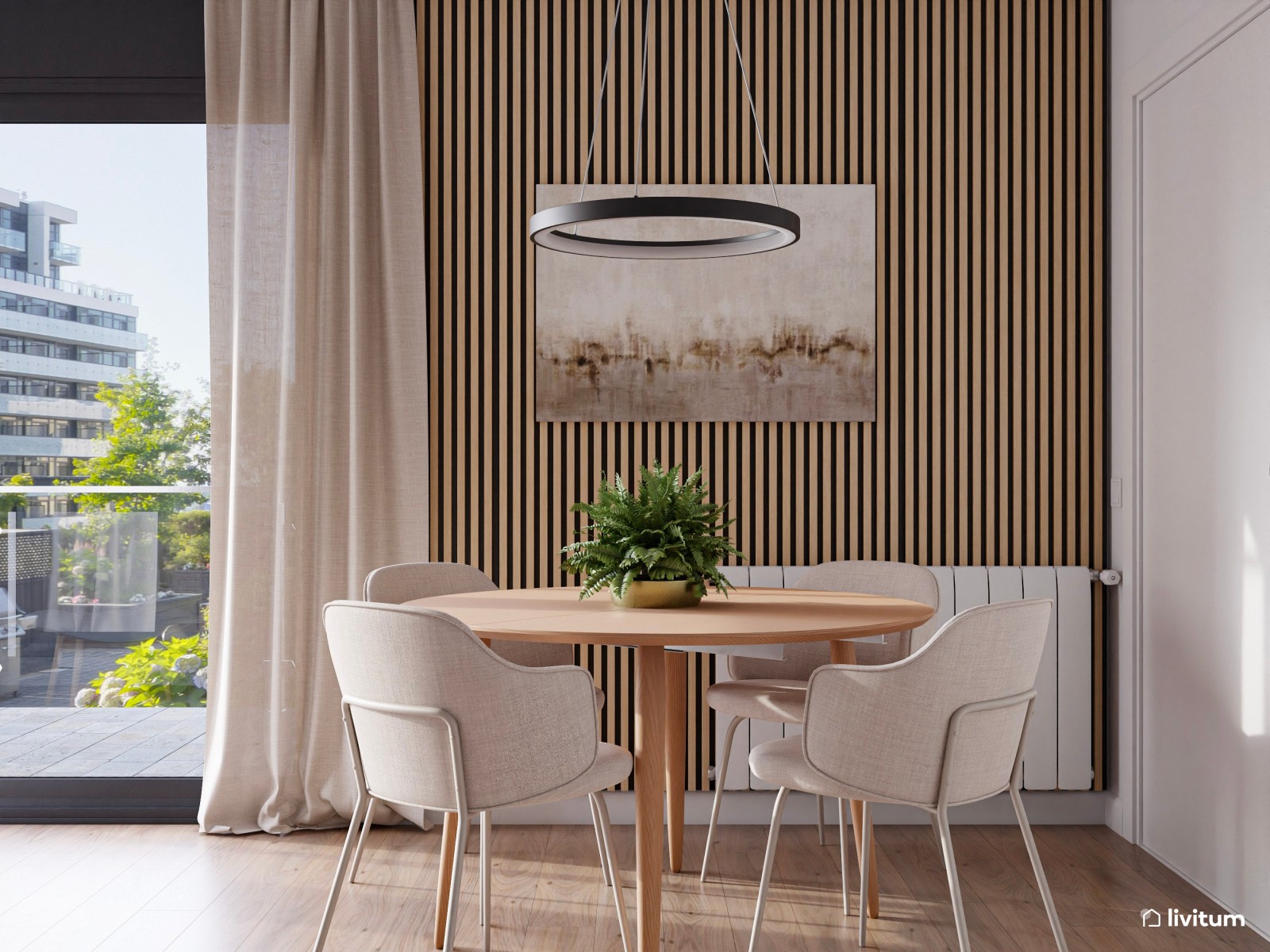 Salón de estilo nórdico: un servicio de decoración para los clientes de una constructora 