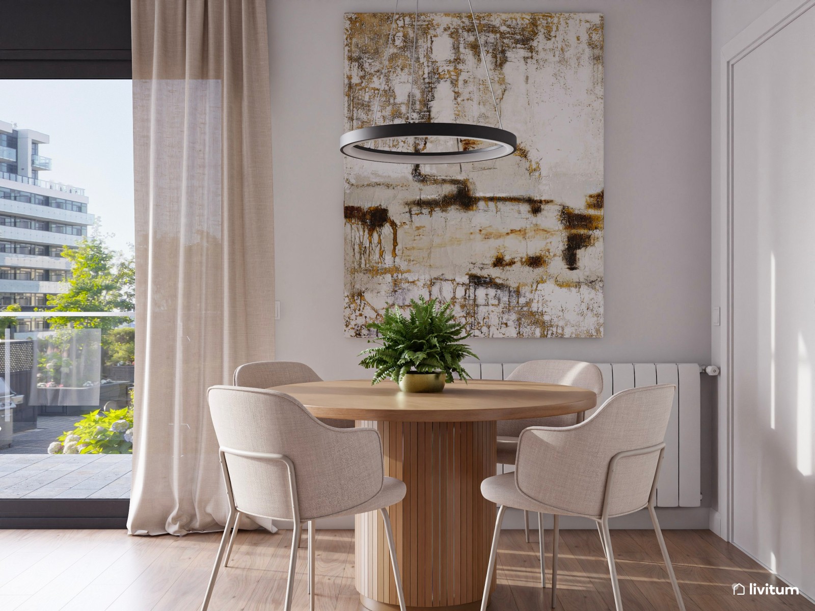 Salón de estilo nórdico: un servicio de decoración para los clientes de una constructora 