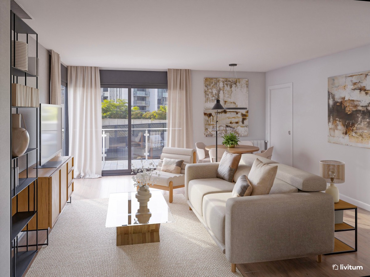 Salón de estilo nórdico: un servicio de decoración para los clientes de una constructora 