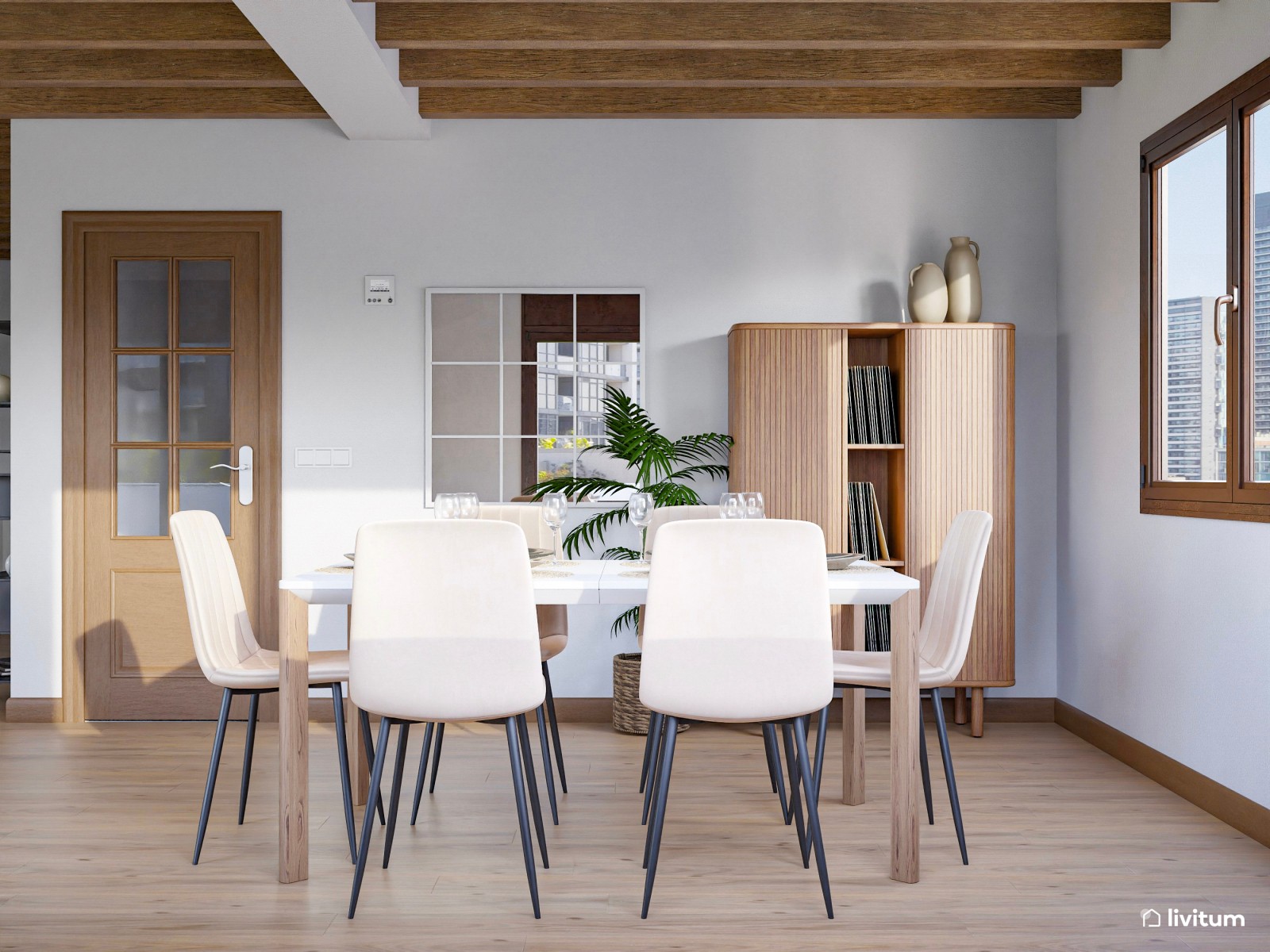 Salón de estilo rústico con chimenea y zona de escritorio