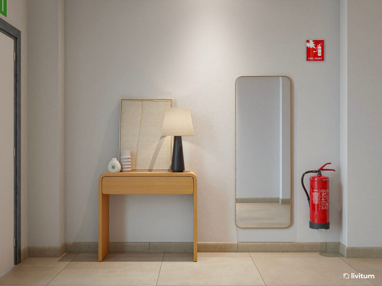 Salón industrial para alquiler con toques boho en planta alargada