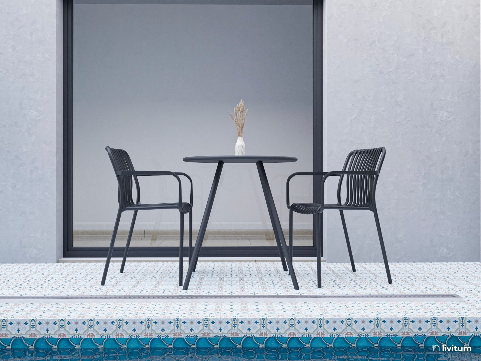 Salón industrial para alquiler con toques boho en planta alargada