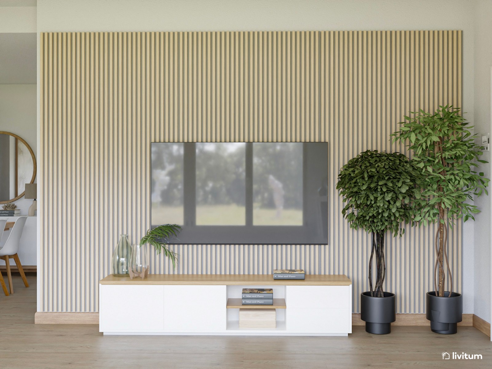  Salón moderno, elegante y amplio con mucha luz natural
