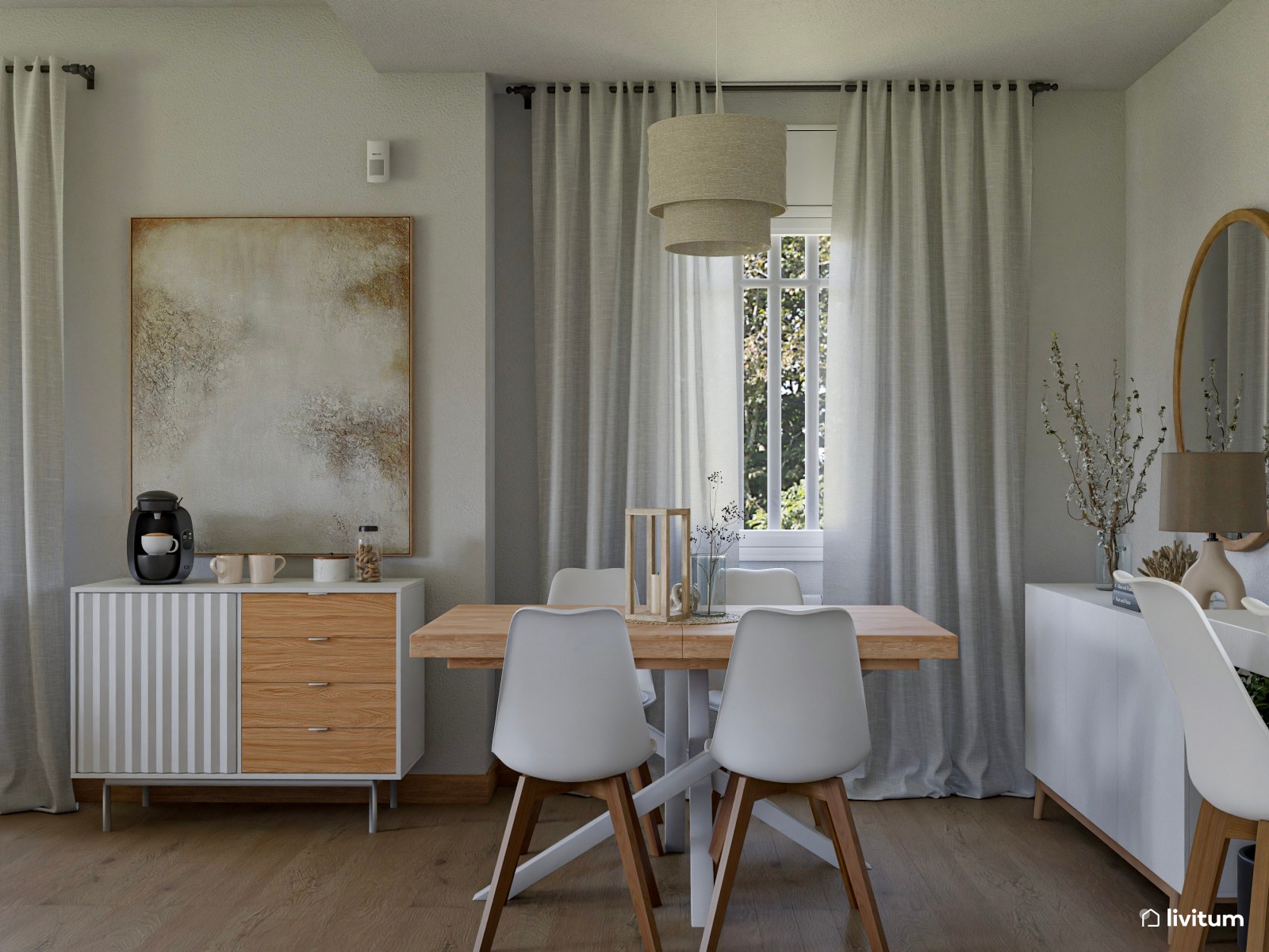  Salón moderno, elegante y amplio con mucha luz natural