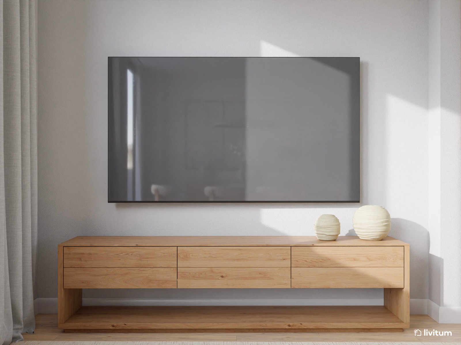 Salón moderno en tonos crema con elegante comedor 